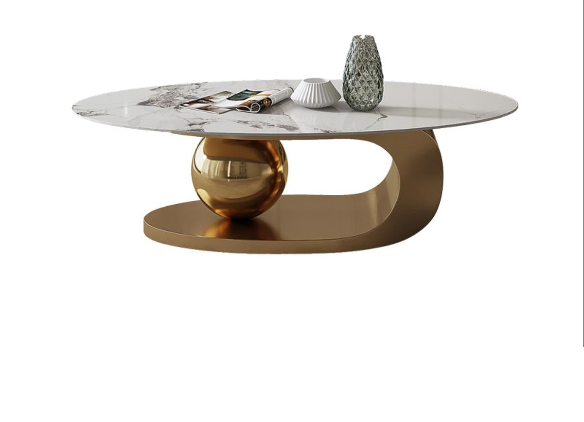 Image of 369 coffee table gold marble.