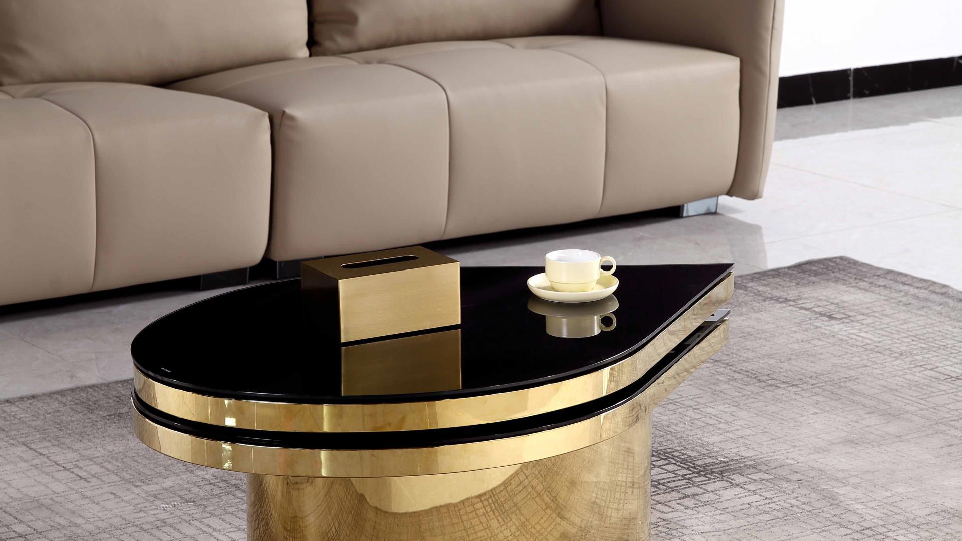Image of 379 coffee table gold black.