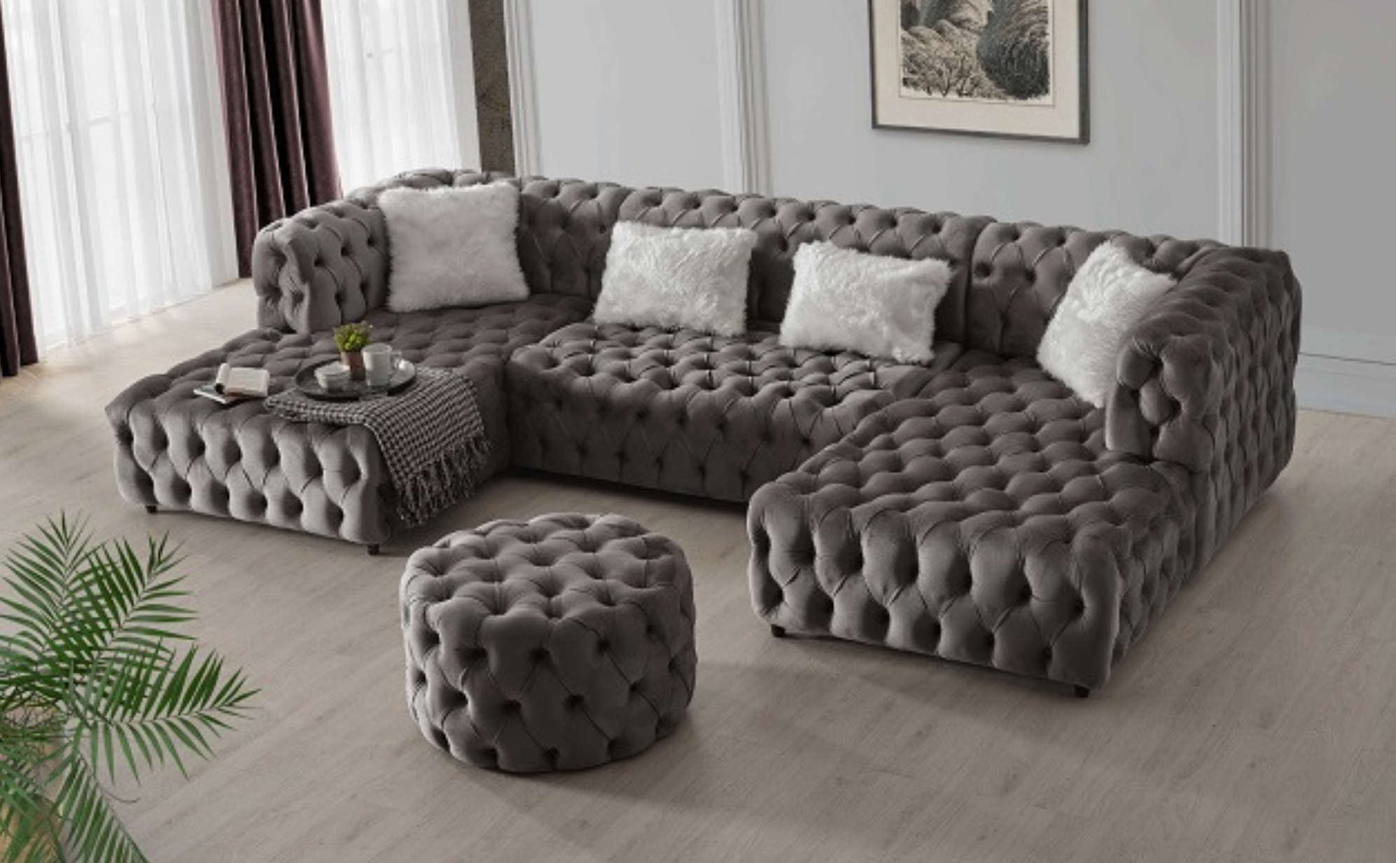 Image of valentino u sofa sectional reversible.