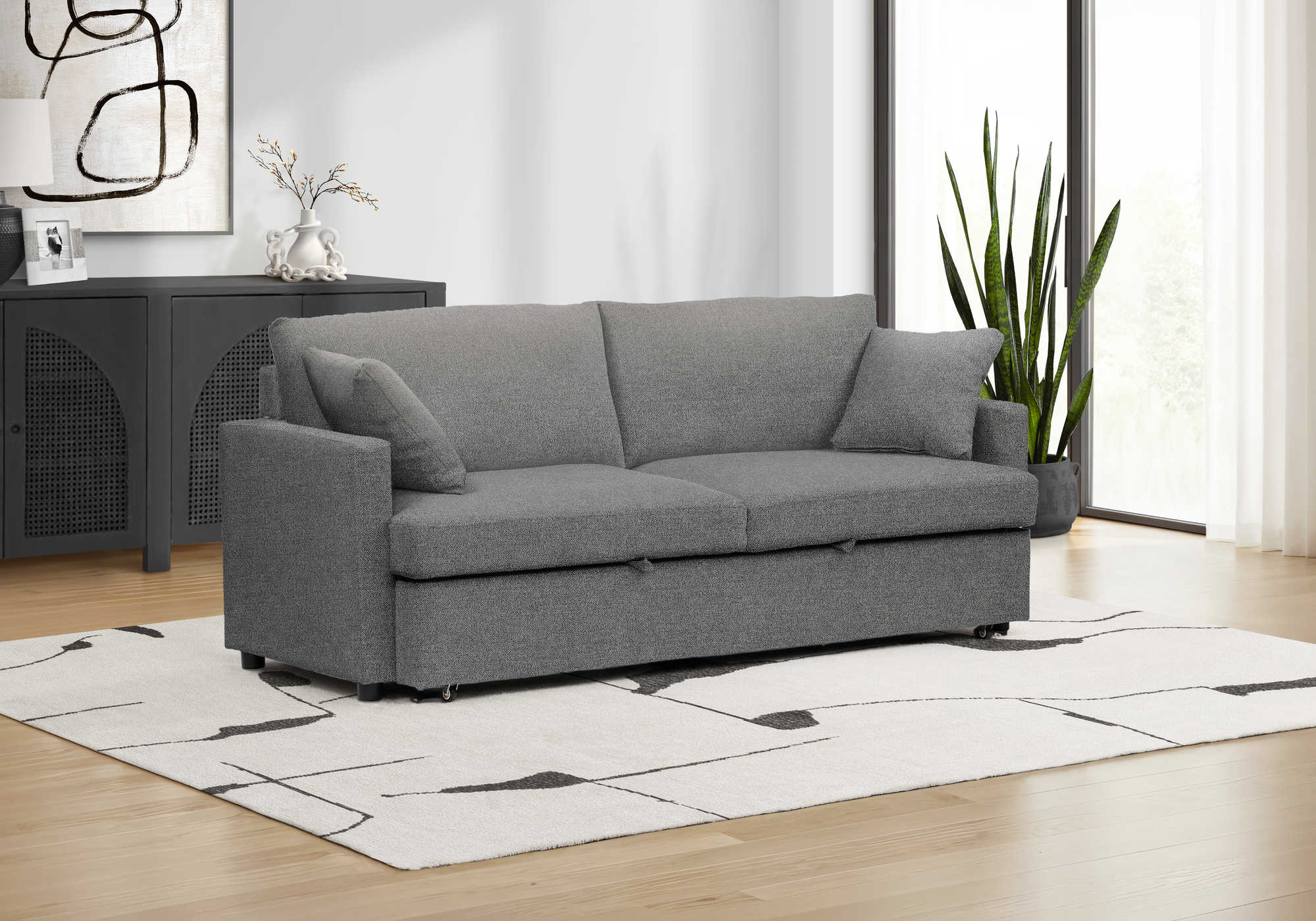 SOFA LIT - CONVERTIBLE TISSU GRIS #CENTAURI-13 – 8224C13