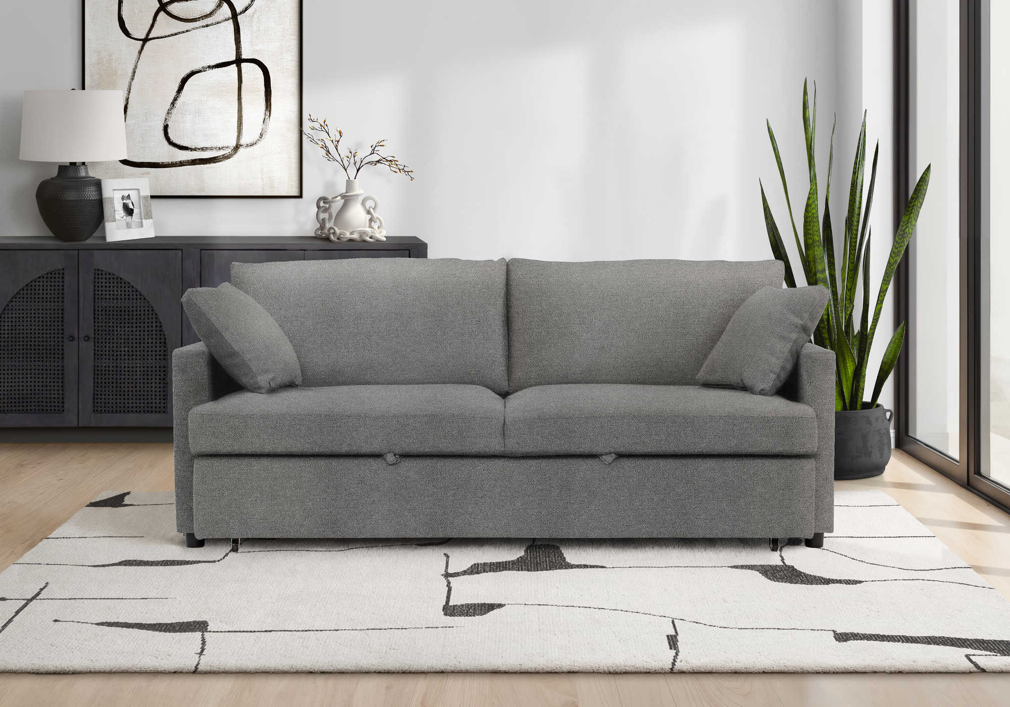 SOFA LIT - CONVERTIBLE TISSU GRIS #CENTAURI-13 – 8224C13