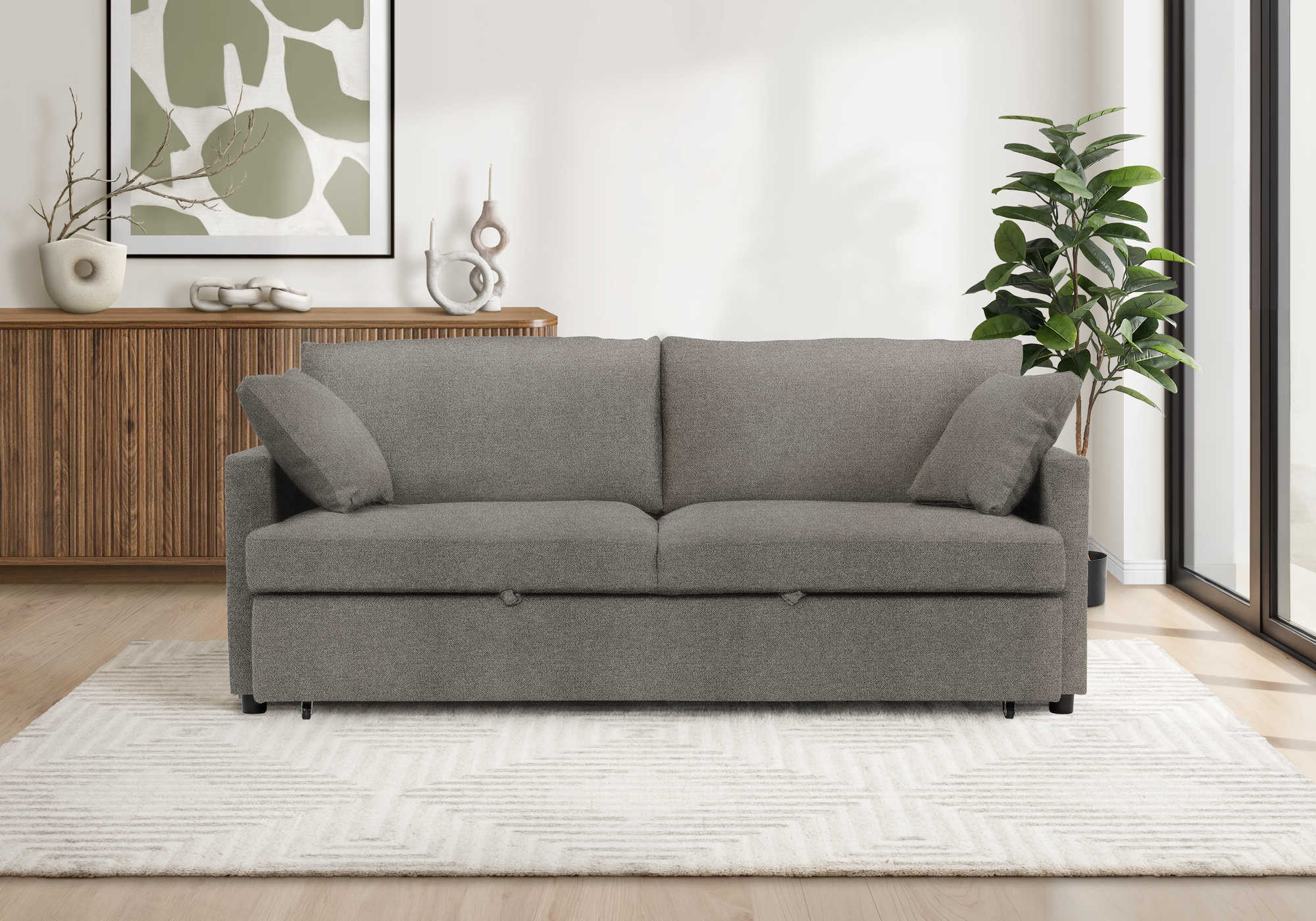 SOFA LIT - CONVERTIBLE TISSU BRUN #CENTAURI-16 – 8224C16