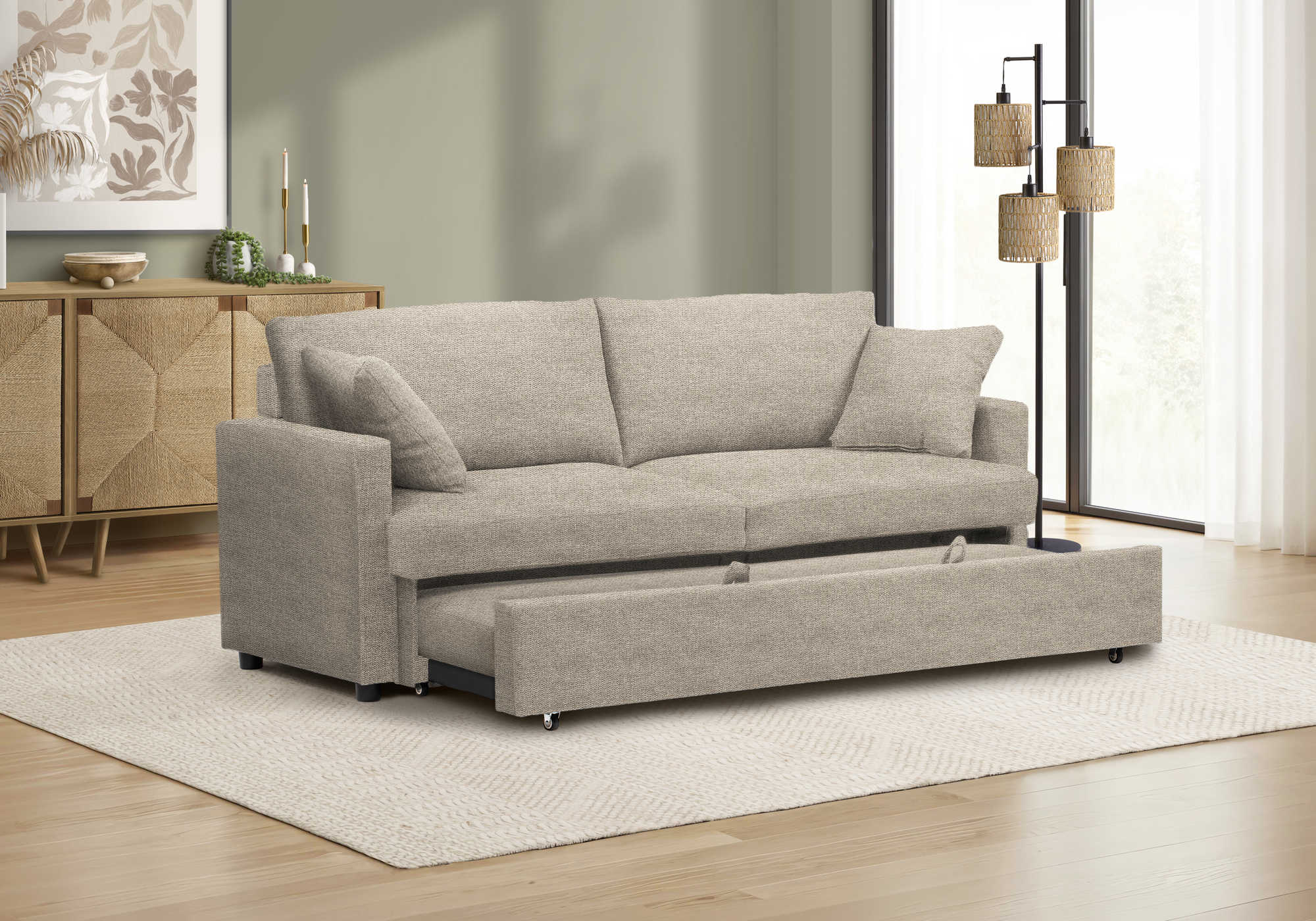 SOFA LIT - TISSU BEIGE PALE #BREGO-31 – 8224G31