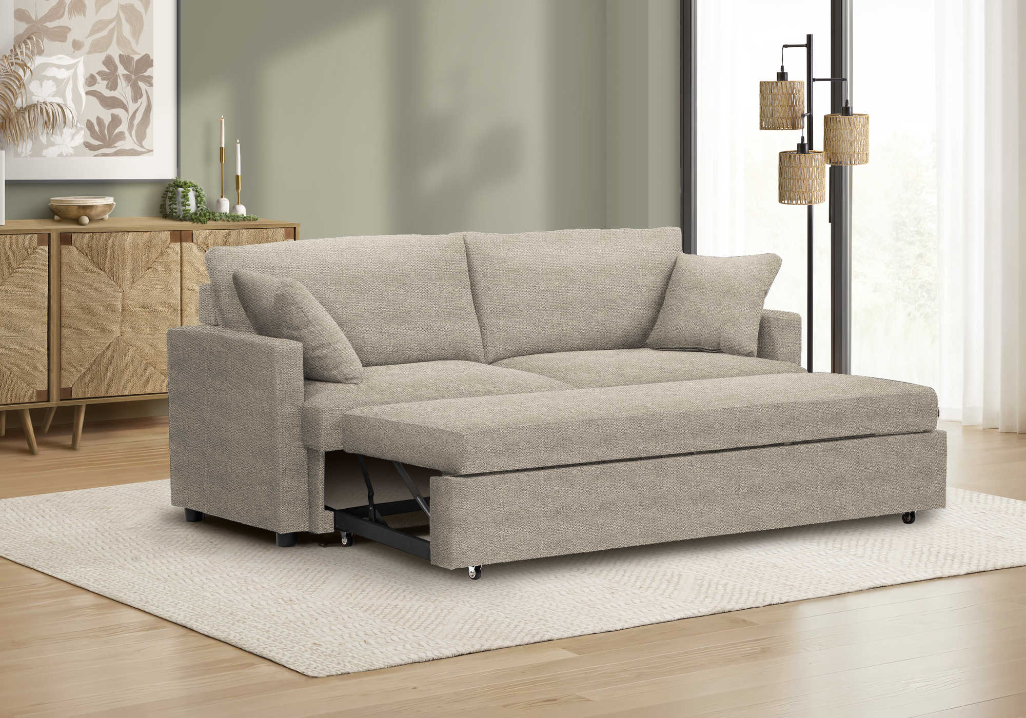 SOFA LIT - TISSU BEIGE PALE #BREGO-31 – 8224G31
