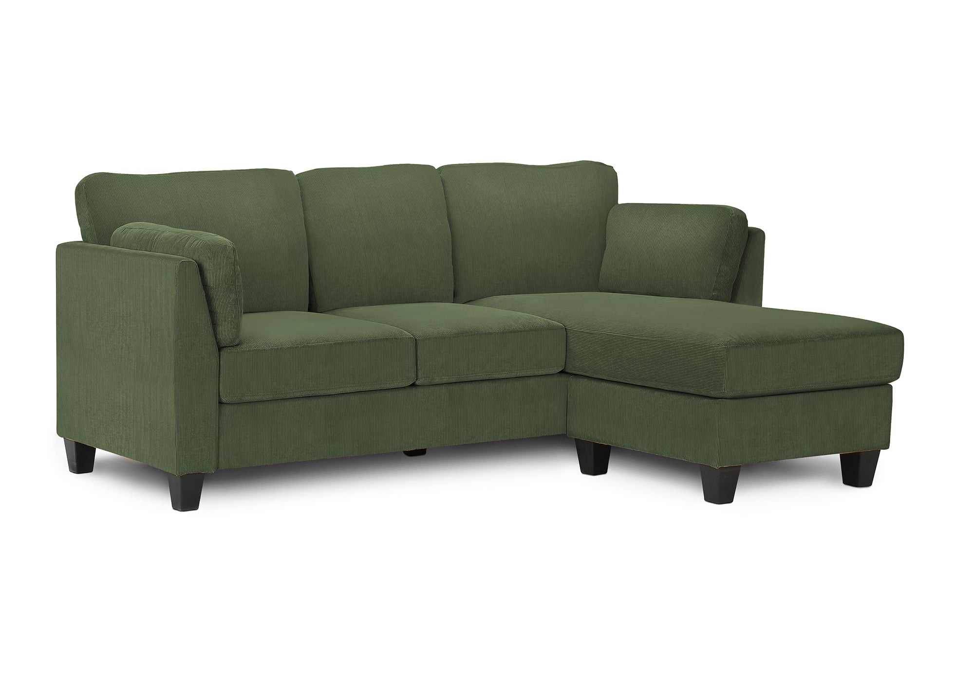 SOFA CHAISE LONGUE - G/D / TISSU VERT OLIVE #FJORD-77 – 8714D77