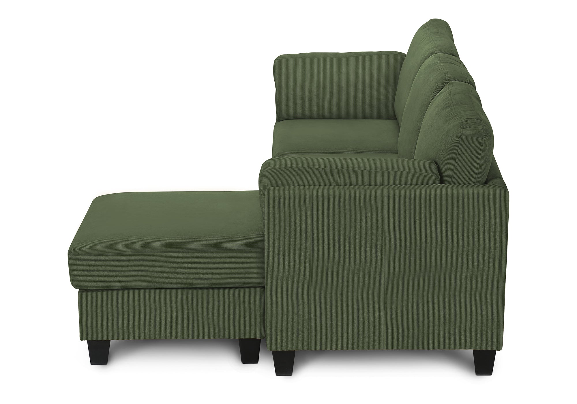 SOFA CHAISE LONGUE - G/D / TISSU VERT OLIVE #FJORD-77 – 8714D77