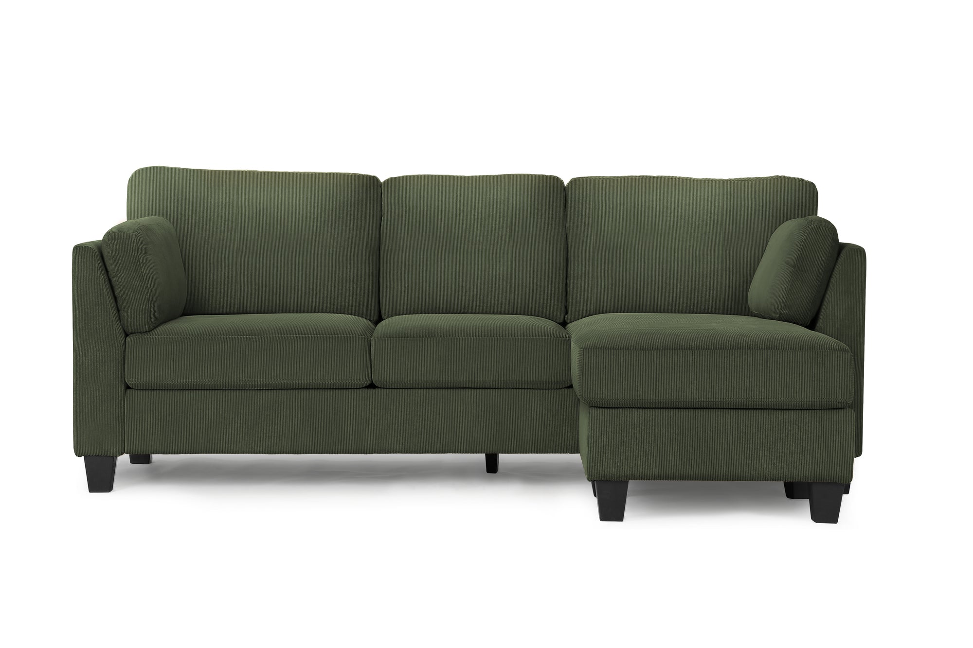 SOFA CHAISE LONGUE - G/D / TISSU VERT OLIVE #FJORD-77 – 8714D77