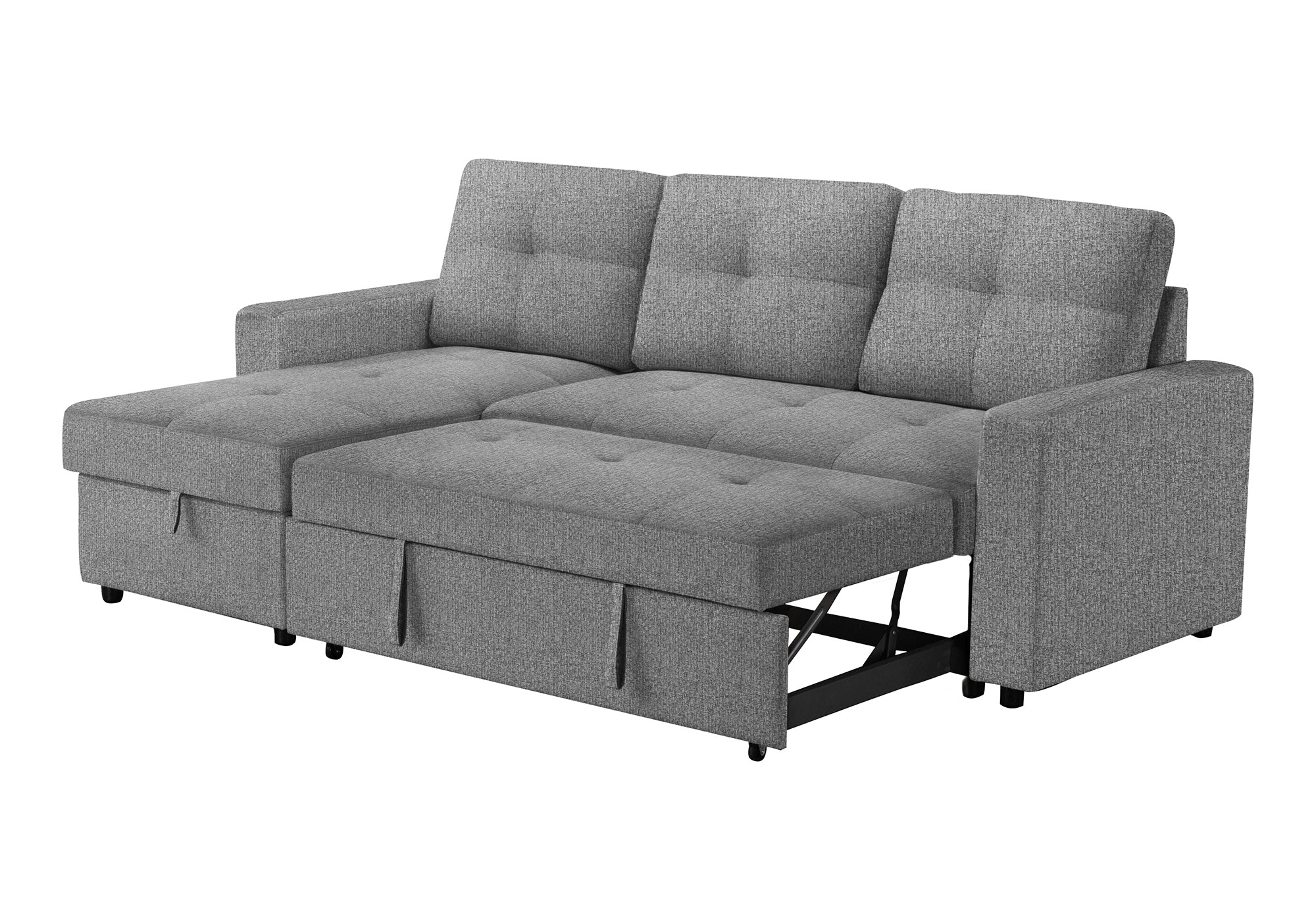 SOFA LIT - RANGEMENT G/D TISSU GRIS #LUMOS-08 – 8A14L08