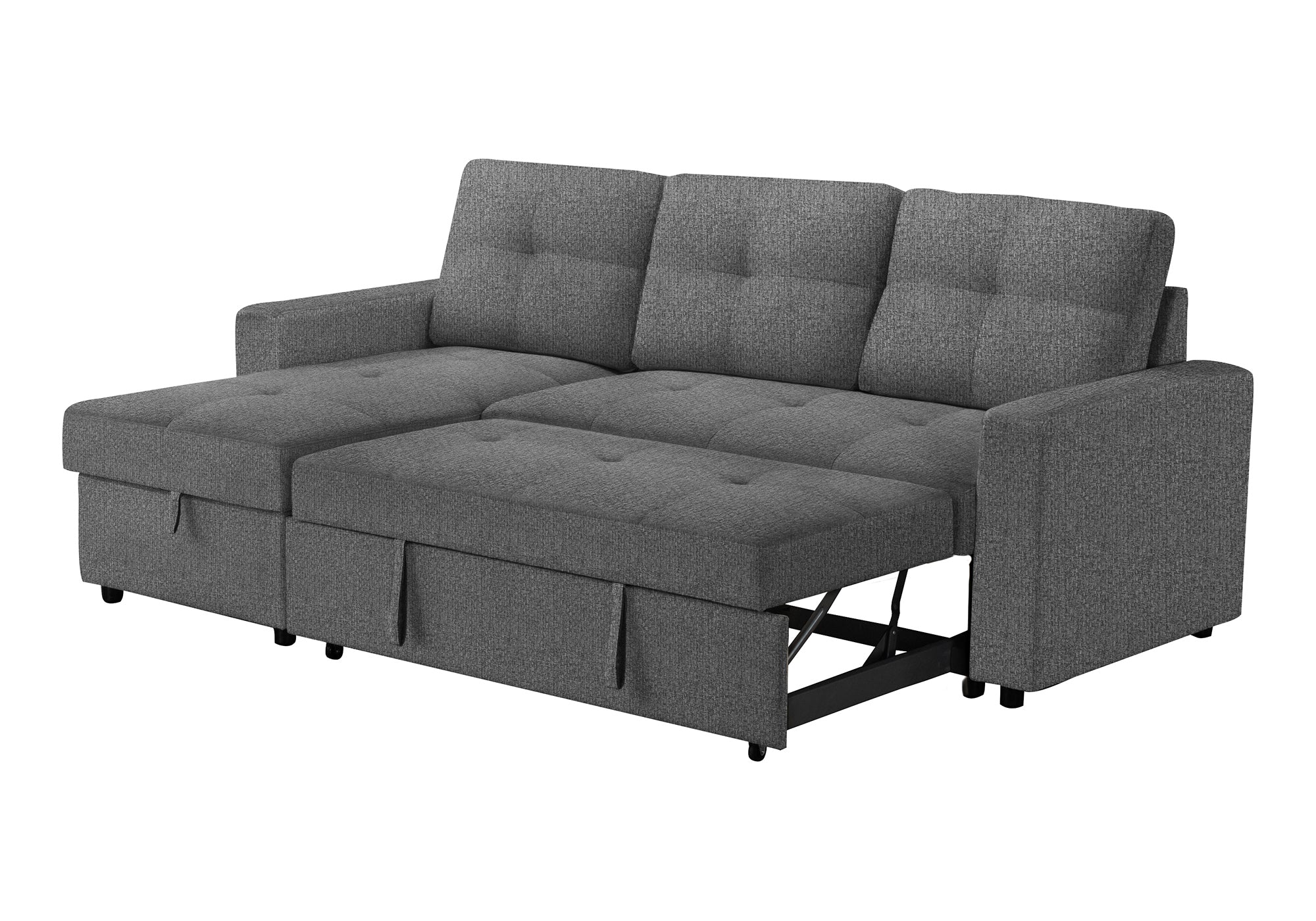 SOFA LIT - RANGEMENT G/D TISSU GRIS #LUMOS-13 – 8A14L13