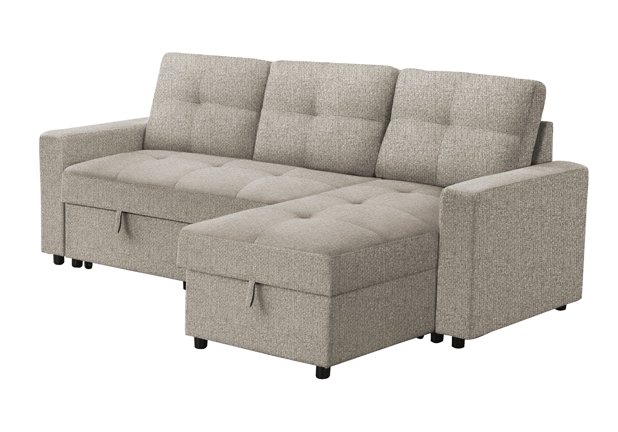 SOFA LIT - RANGEMENT G/D TISSU BRUN #LUMOS-31 – 8A14L31