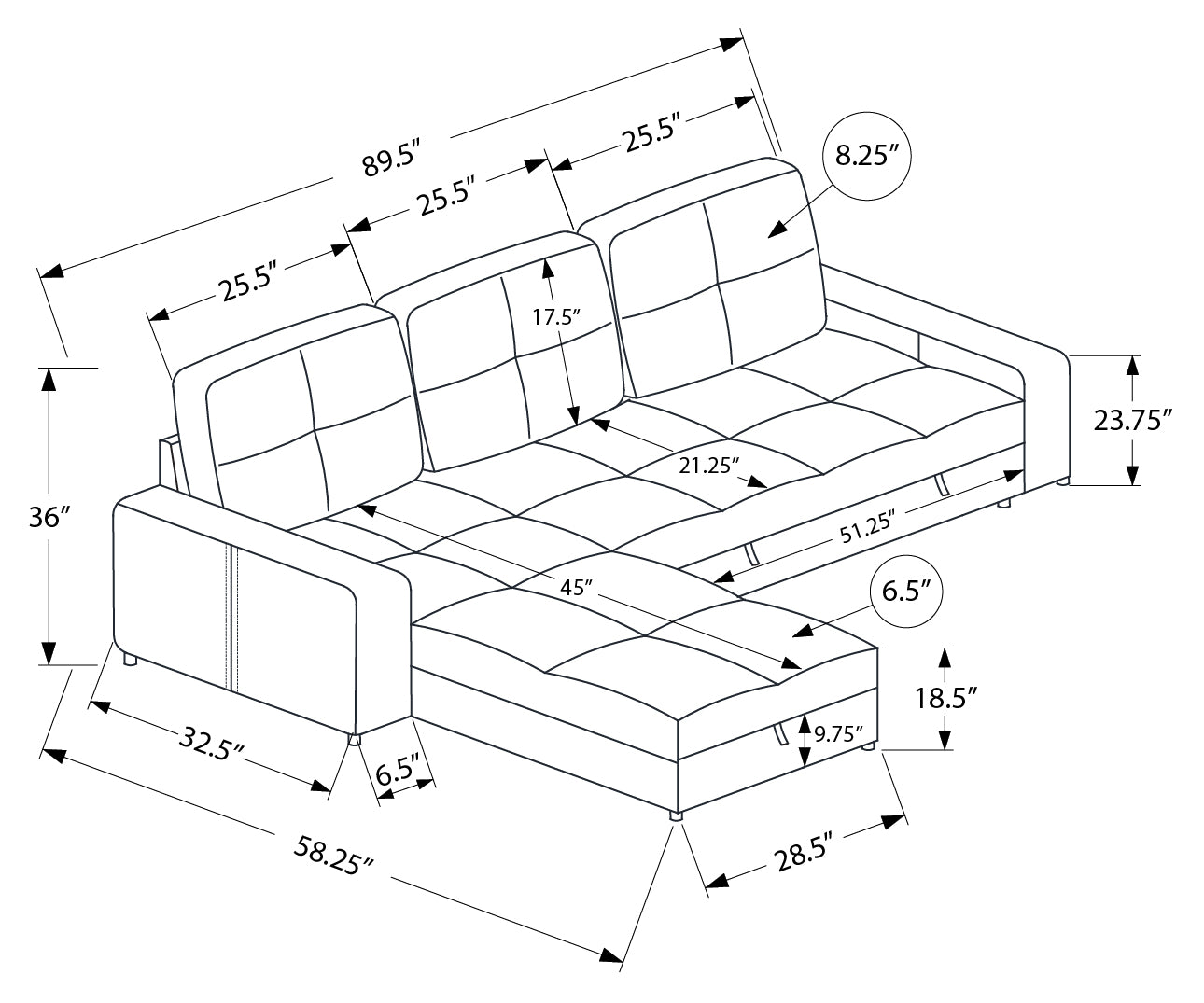 SOFA LIT - RANGEMENT G/D TISSU ORANGE #LUMOS-68 – 8A14L68
