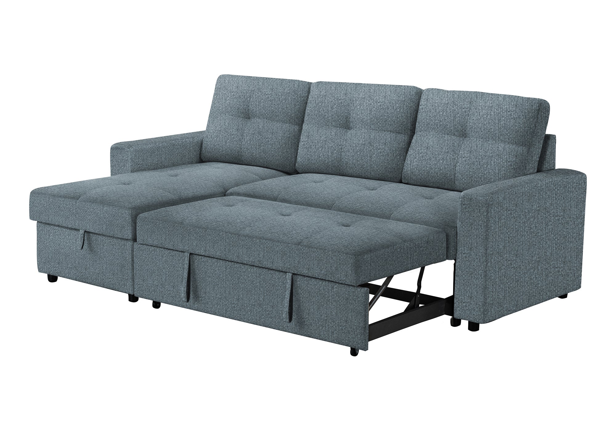 SOFA LIT - RANGEMENT G/D TISSU BLEU #LUMOS-83 – 8A14L83