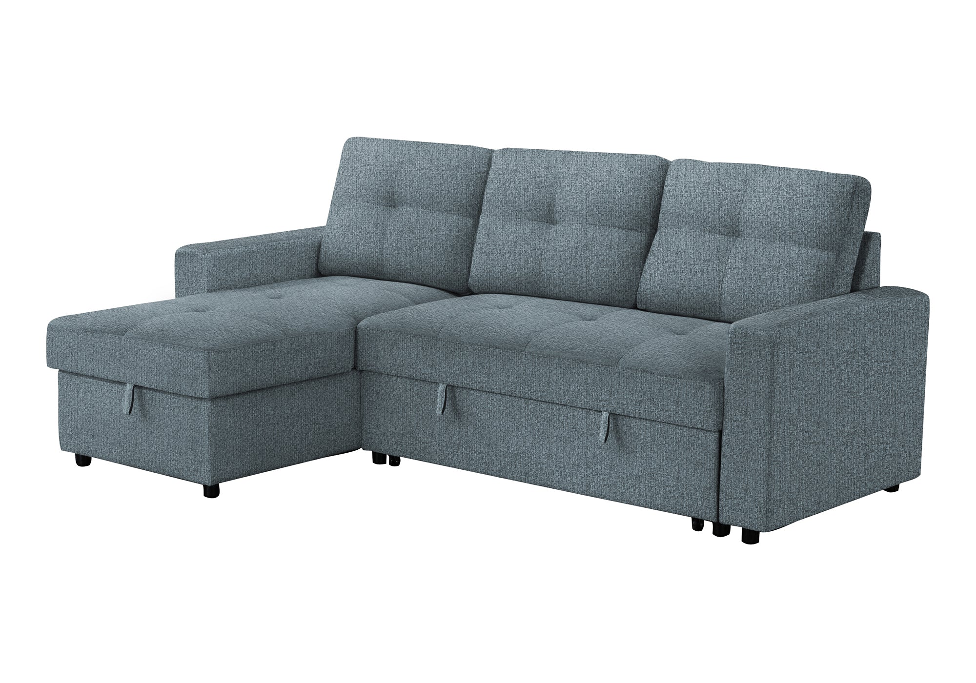 SOFA LIT - RANGEMENT G/D TISSU BLEU #LUMOS-83 – 8A14L83