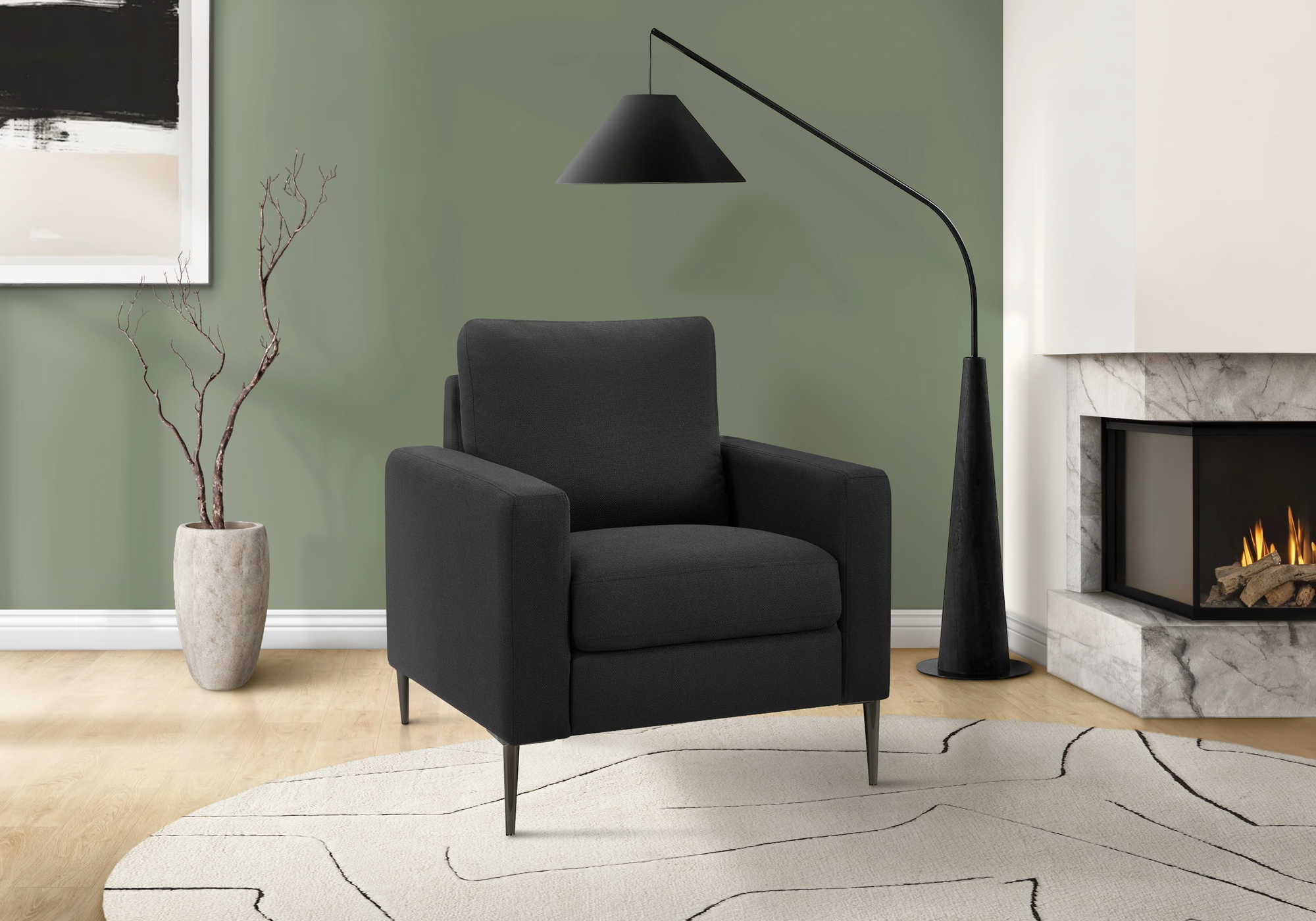 CHAISE - 32"L / TISSU NOIR #LUMOS-19 – 8J31L19