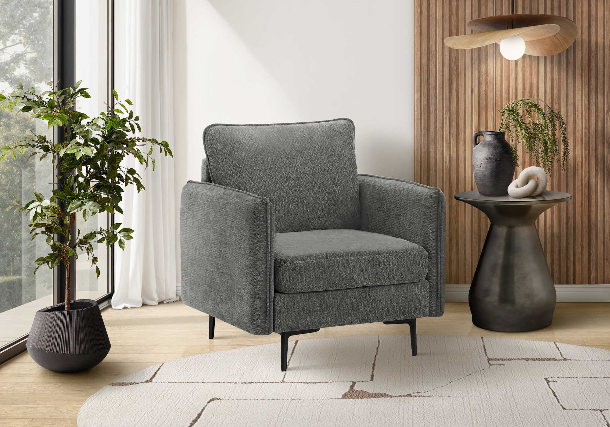 CHAISE - 32"L / TISSU GRIS #COACH-18 – 8K11C18