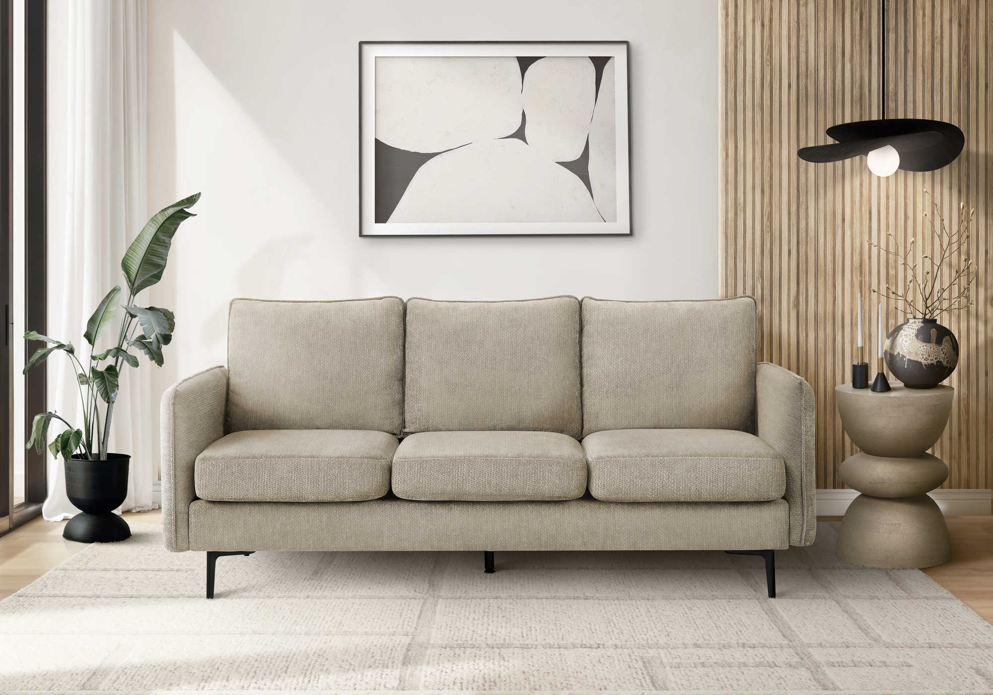 SOFA - 76"L / TISSU BEIGE #COACH-4 – 8K13C04