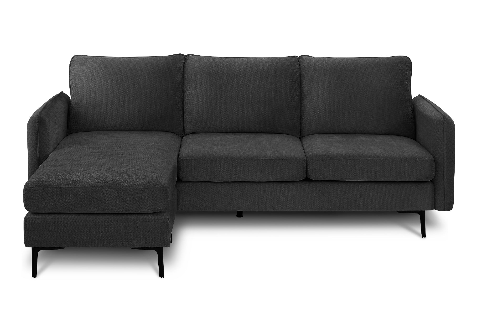 SOFA CHAISE LONGUE - G/D / TISSU NOIR #COACH-20 – 8K14C20