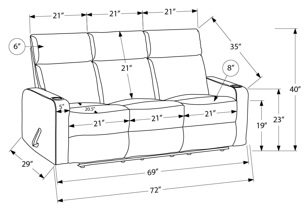 SOFA INCLINABLE - PORTE-GOBELETS / GRIS JIALIAN # CB0019 – 8M13019