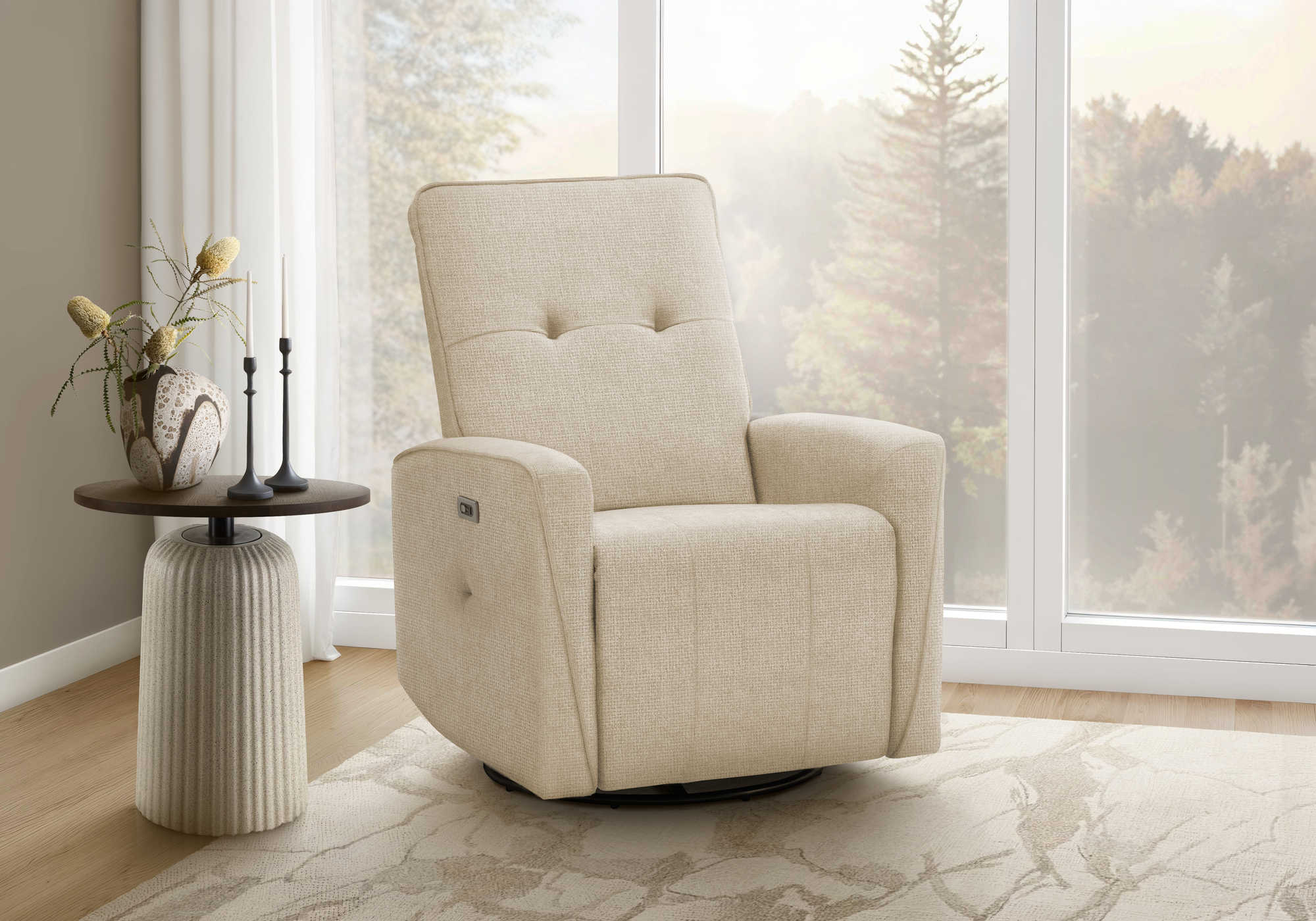 FAUTEUIL INCLINABLE -MOTORISER PIVOTANT / BERCANT USB BEIGE BREEZE #106 – 8P11106