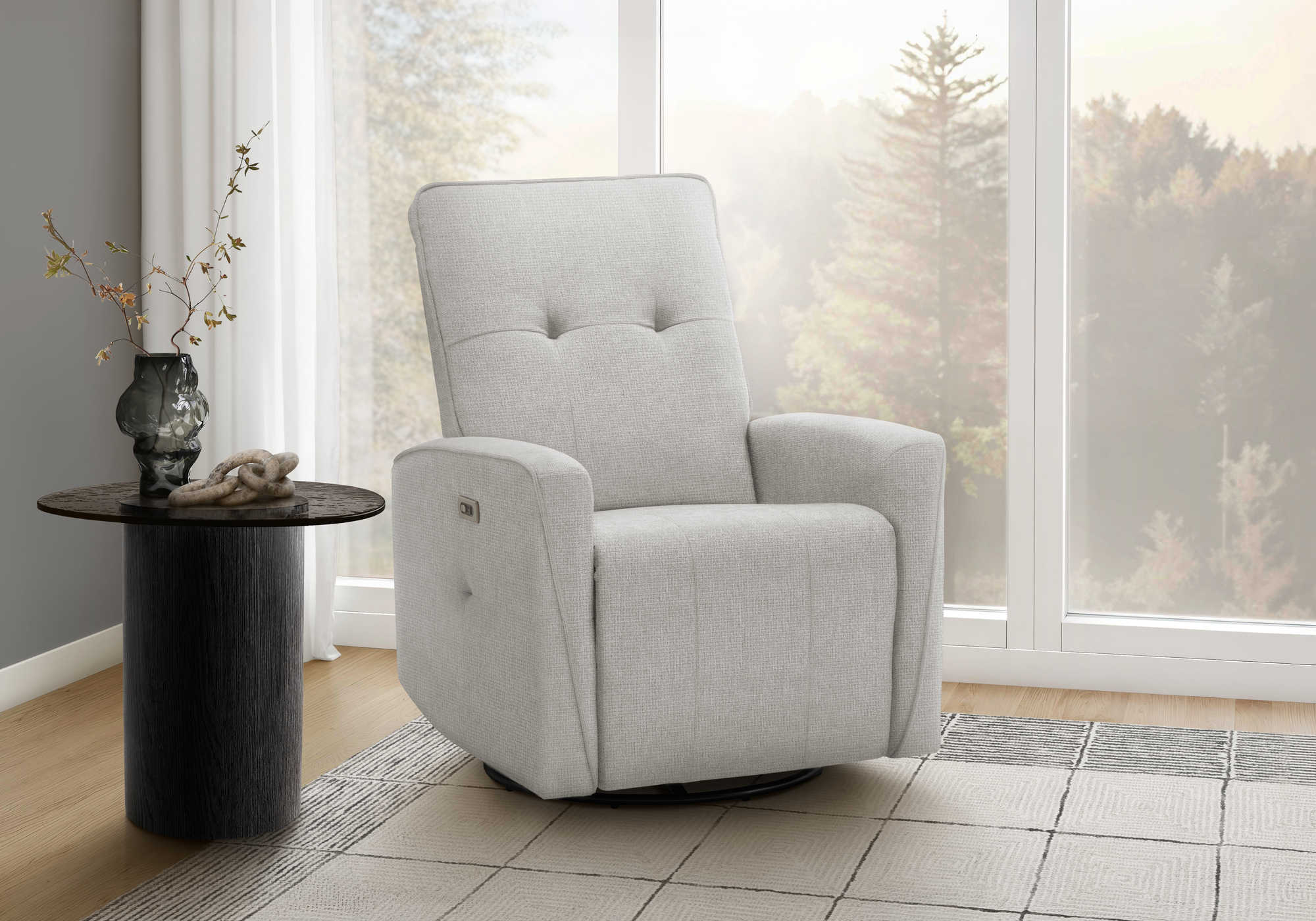 FAUTEUIL INCLINABLE - PIVOTANT MOTO. / USB GRIS BREEZE #451 – 8P11451