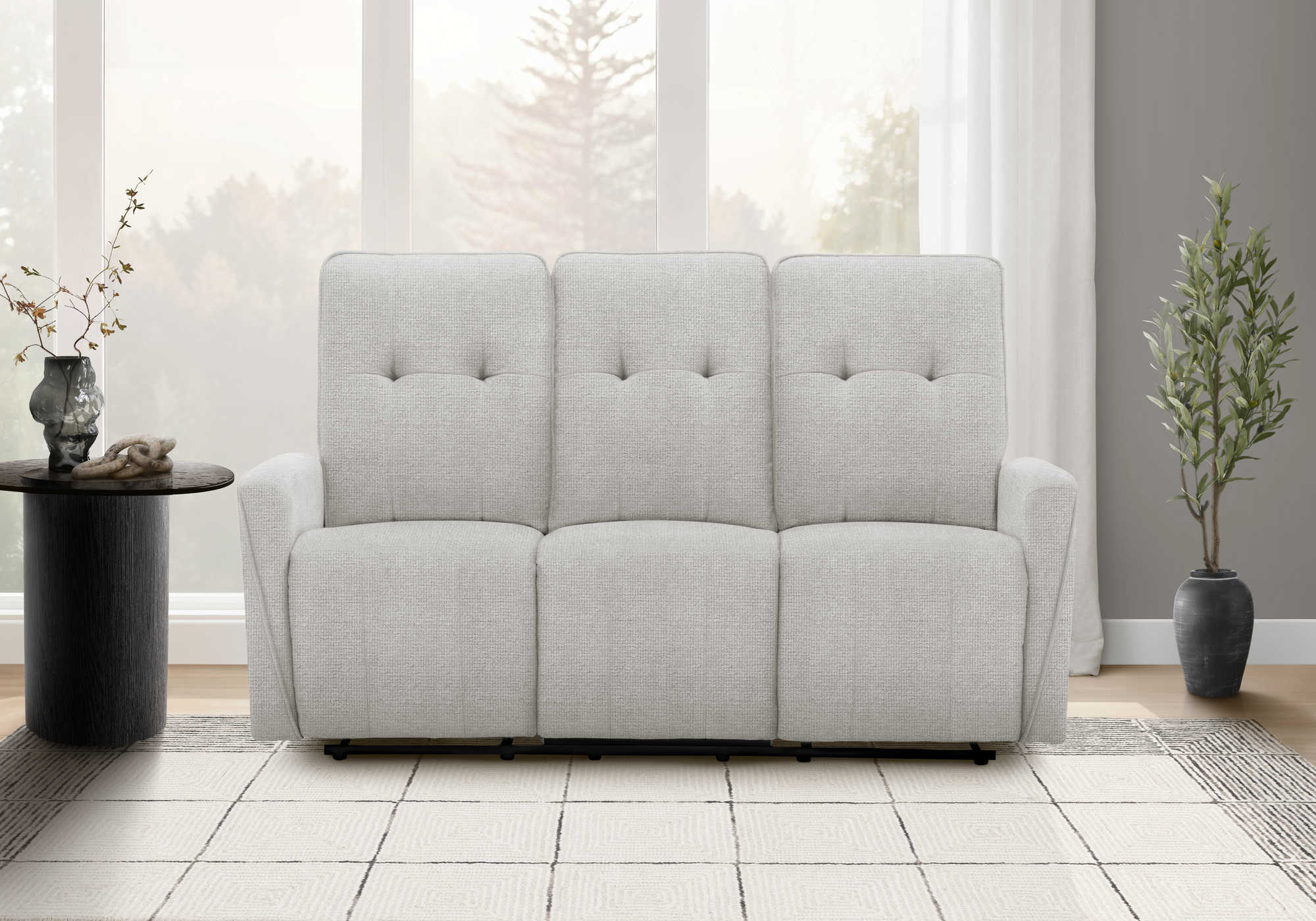 SOFA INCLINABLE - MOTORISER / USB TISSU GRIS BREEZE #451 – 8P13451