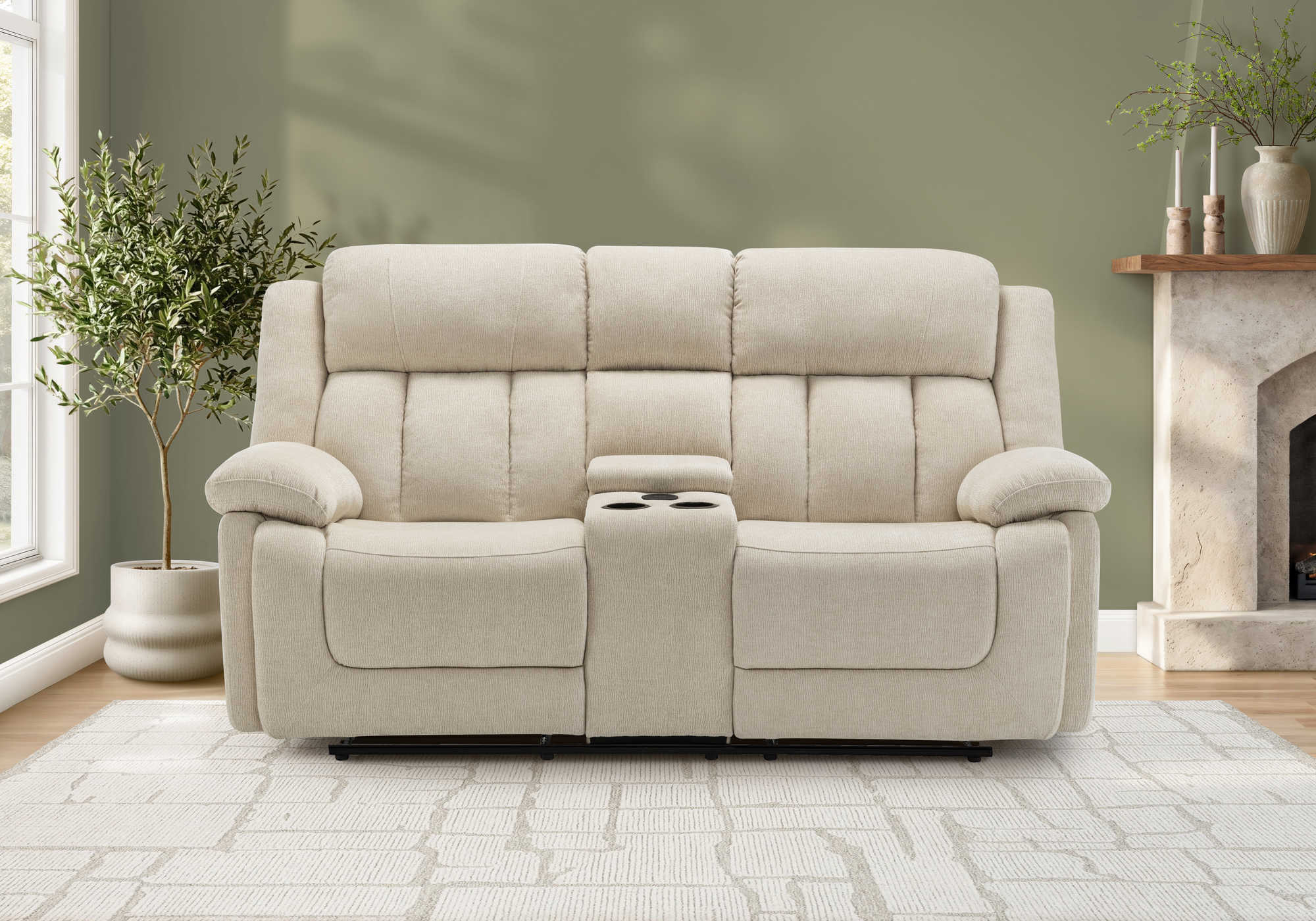 CAUSEUSE INCLINABLE - MOTORISER / CONSOLE / USB BEIGE # 102 – 8P42102