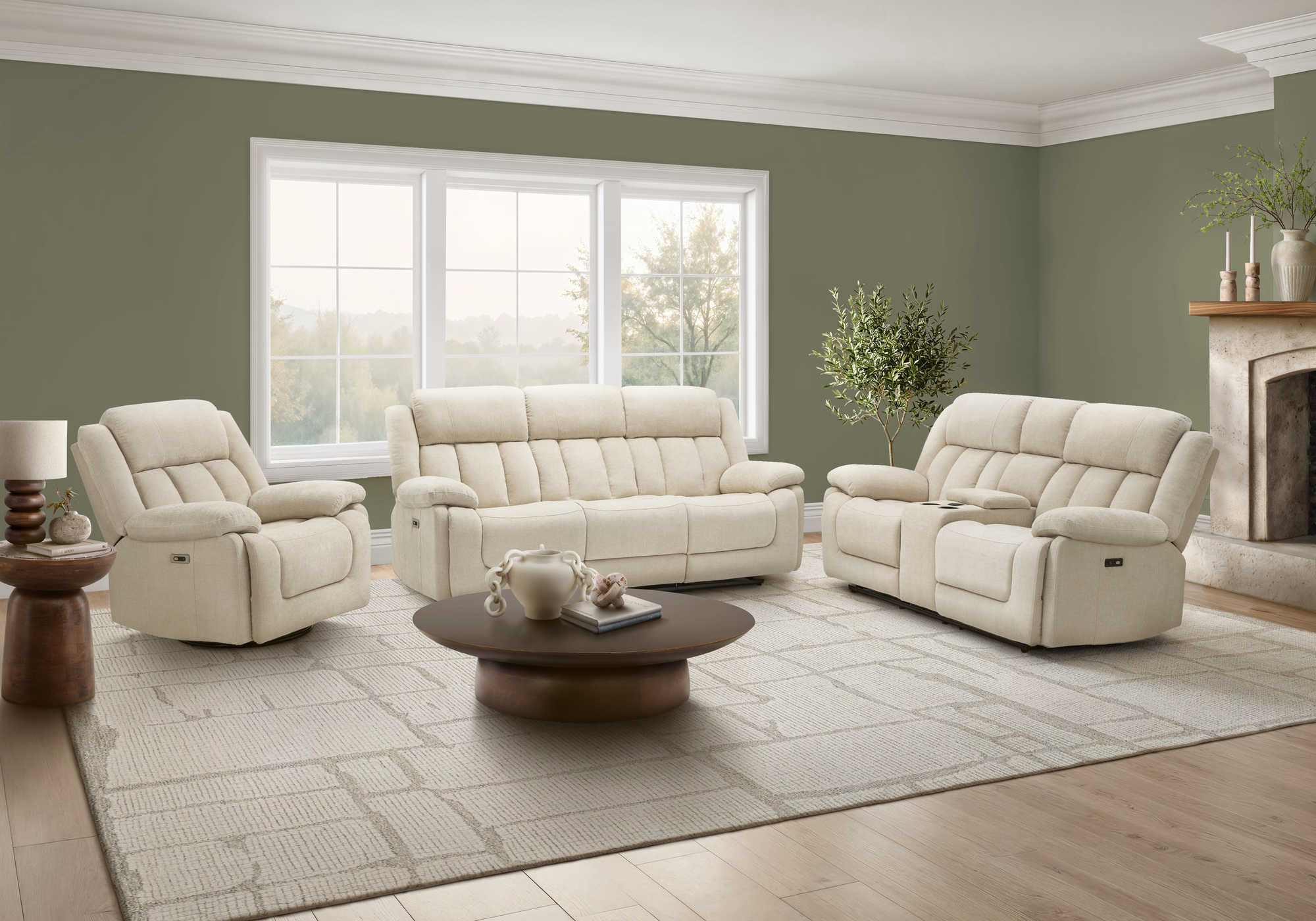 CAUSEUSE INCLINABLE - MOTORISER / CONSOLE / USB BEIGE # 102 – 8P42102