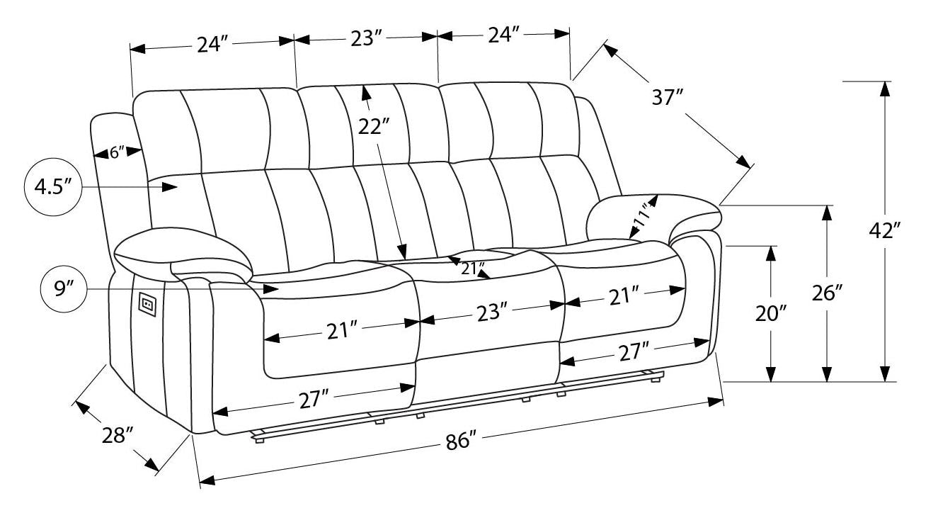 SOFA INCLINABLE - MOTORISER / USB TISSU BEIGE CITY # 102 – 8P43102