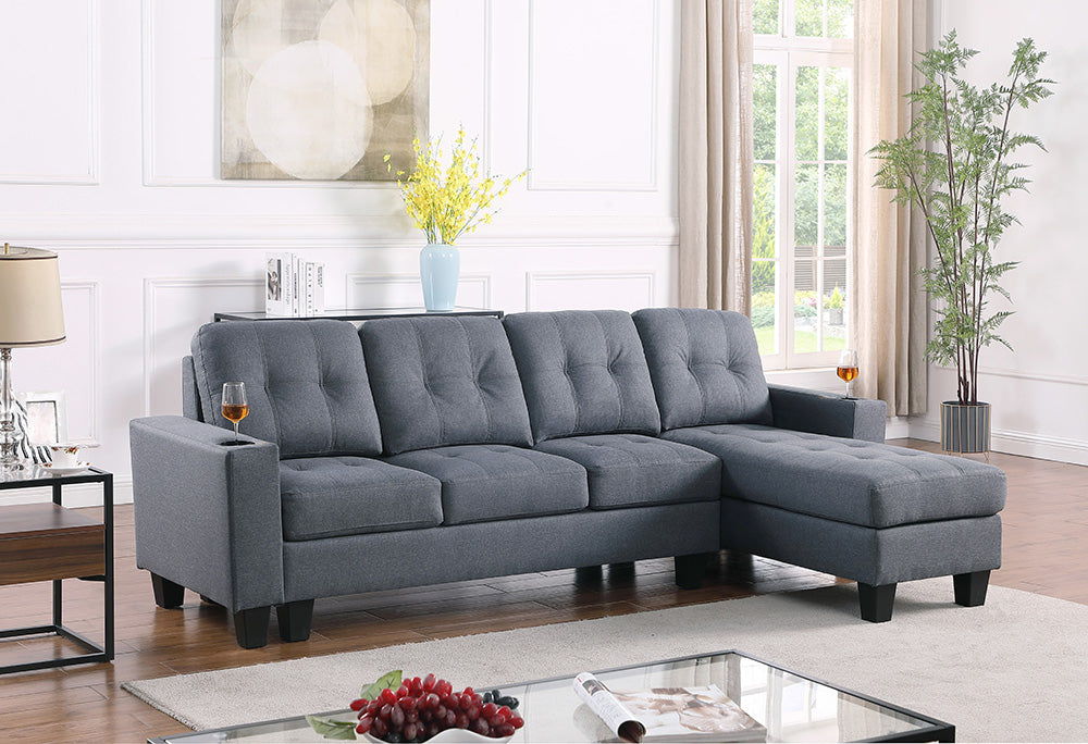Image of diamond sofa sectional reversible.