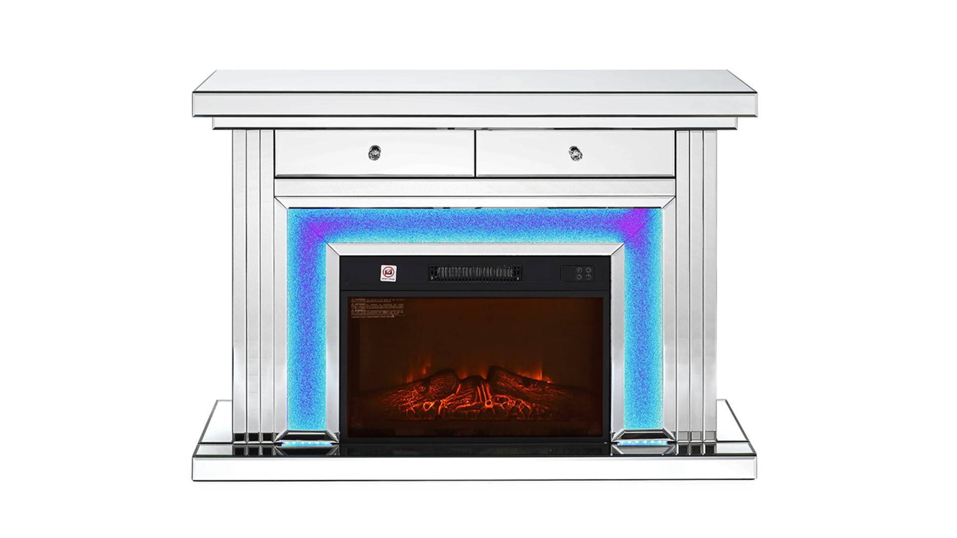Image of console mirror fireplace fp12 led lights.
