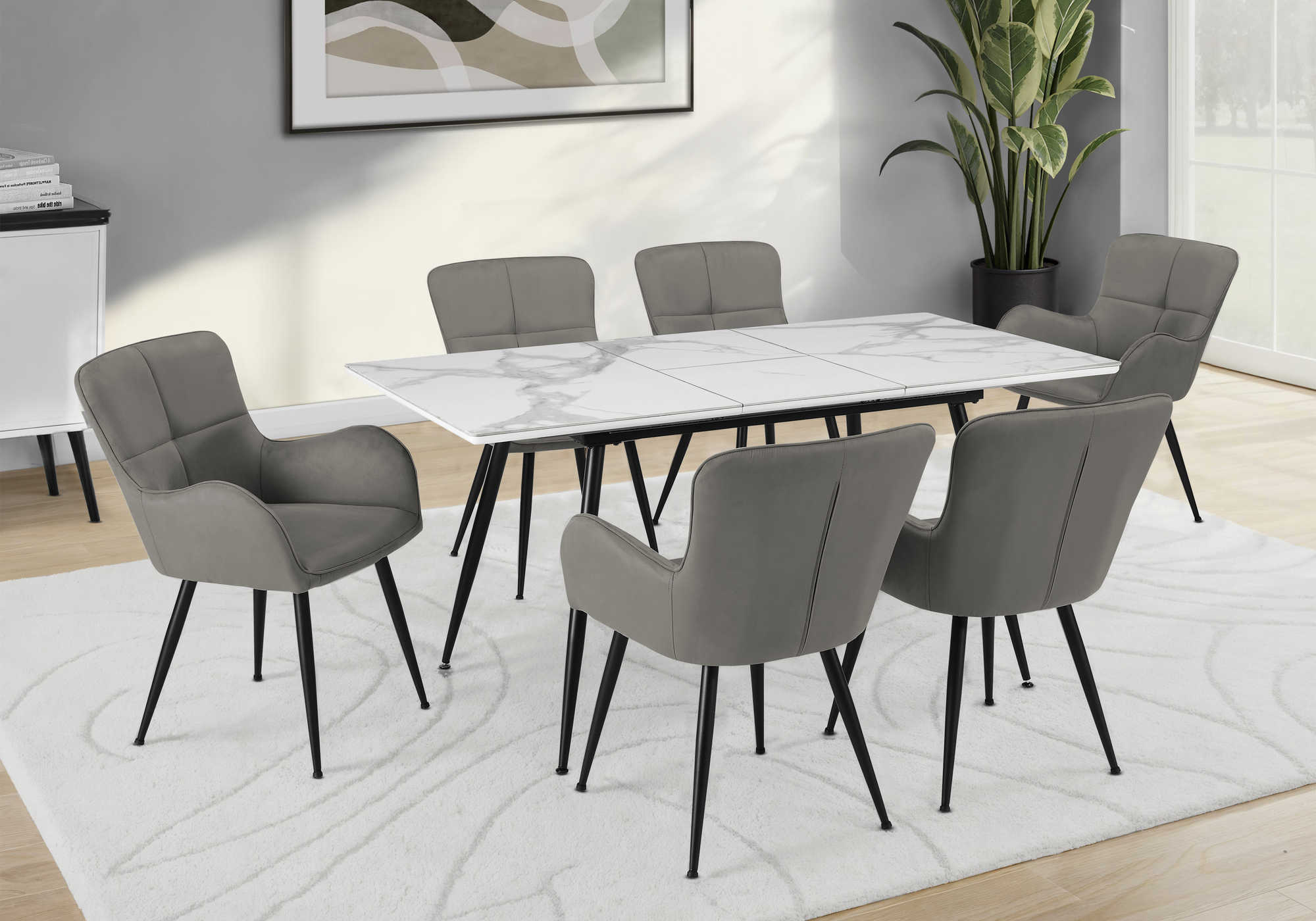 TABLE A MANGER - 32"X 48"X 63" / 15" PANNEAU / PIERRE BLANC – I 1132