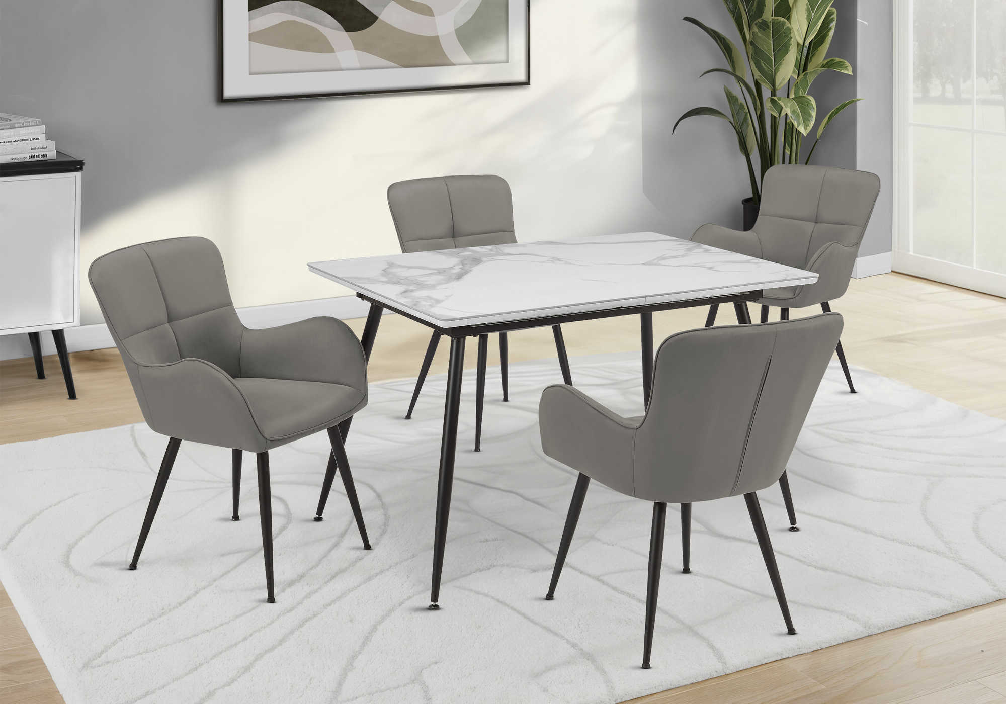 TABLE A MANGER - 32"X 48"X 63" / 15" PANNEAU / PIERRE BLANC – I 1132