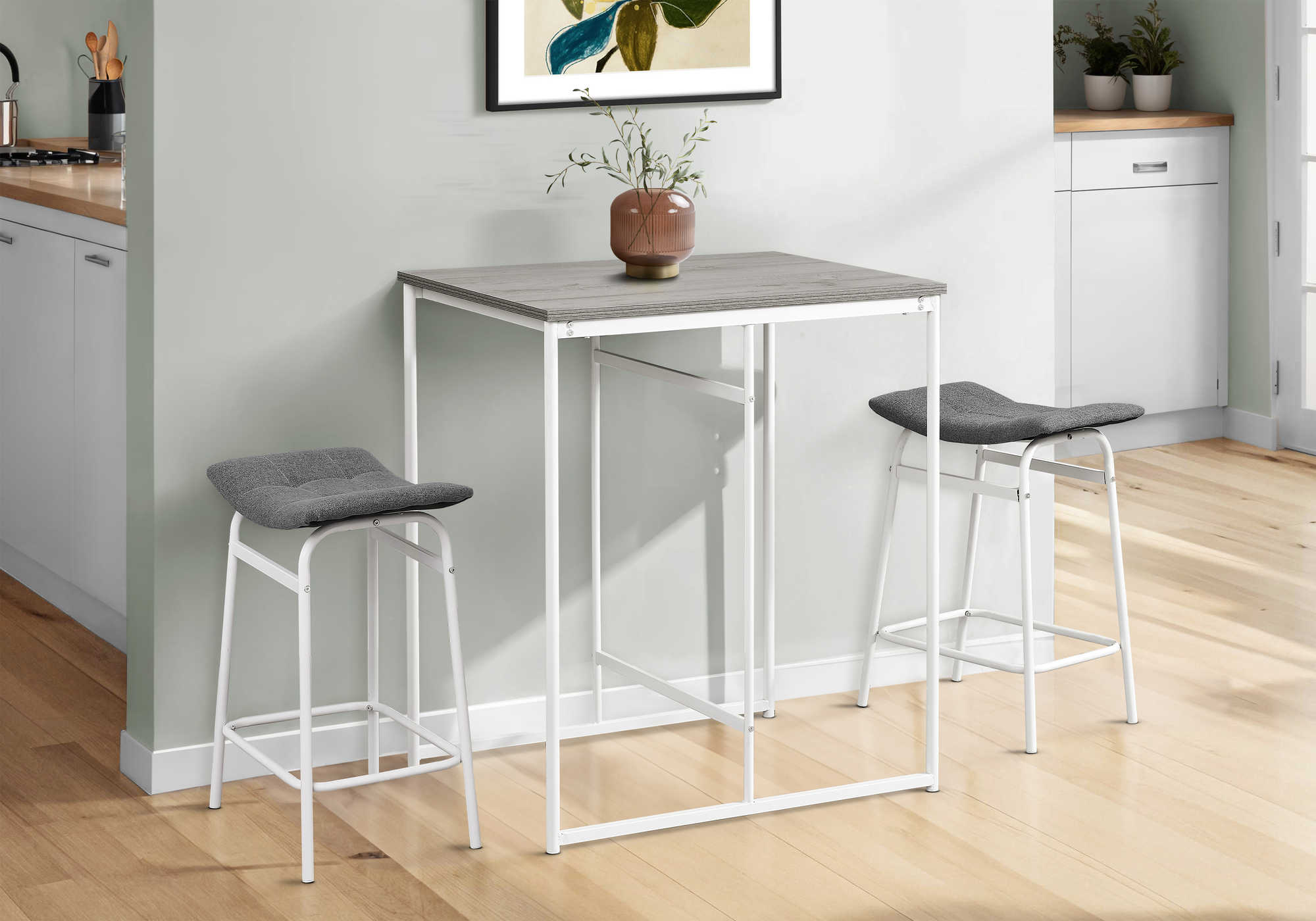 TABLE A MANGER - 24"X 32" / GRIS / BLANC HAUTEUR COMPTOIR – I 1241