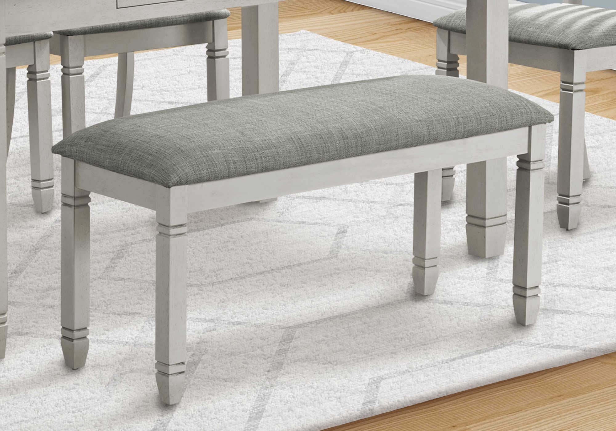 BANC - 41"L / REMBOURREE TISSU GRIS – I 1257