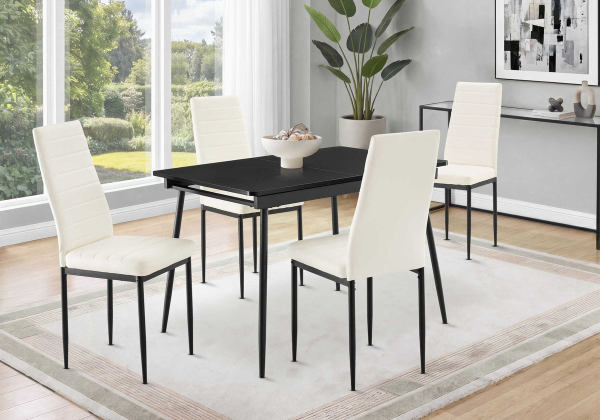 TABLE A MANGER - NOIR / METAL 30"X 44"X 60" / EXTENSION 16" – I 1276
