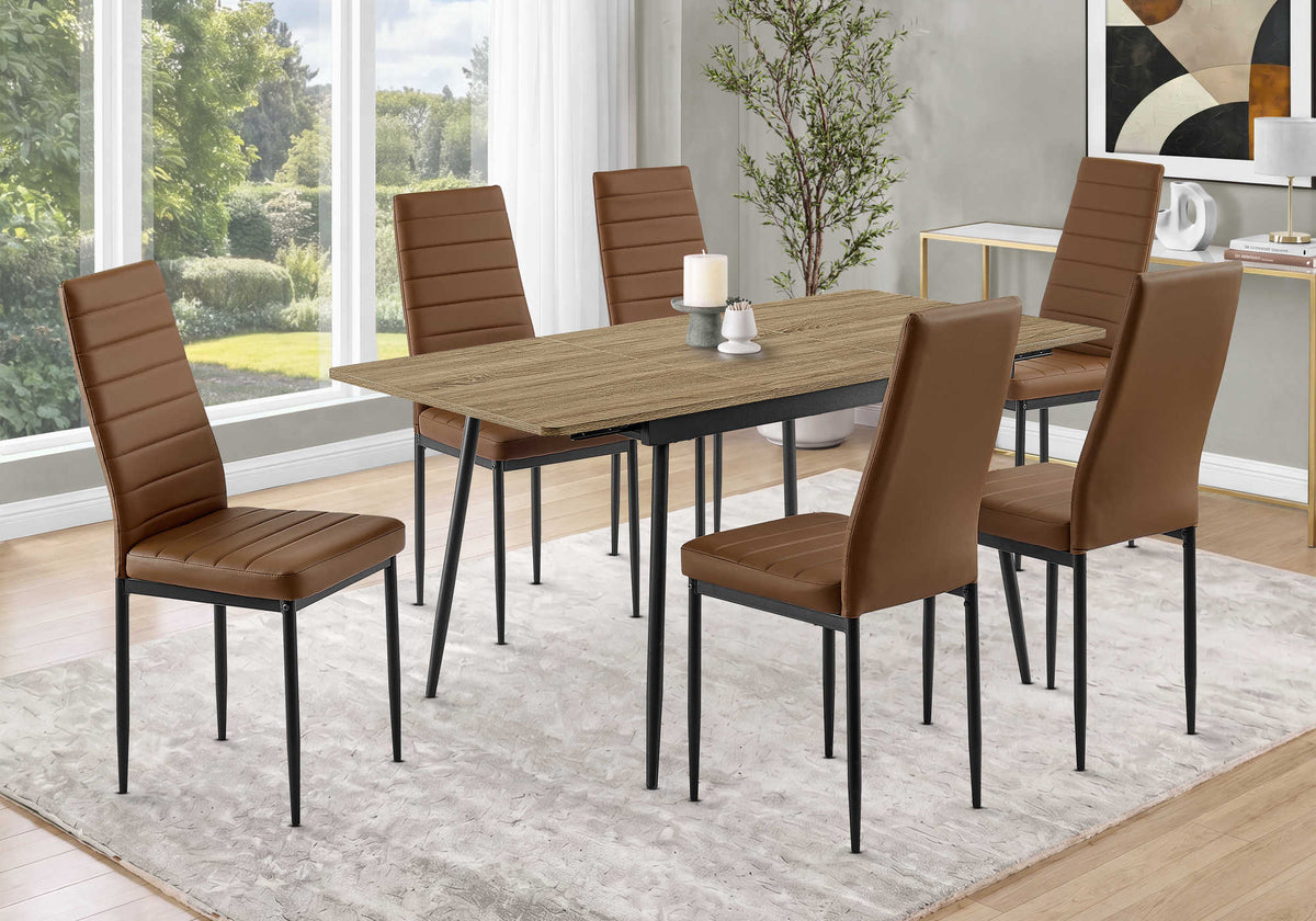 TABLE A MANGER - TAUPE / METAL 30"X 44"X 60" / EXTENSION 16" – I 1278