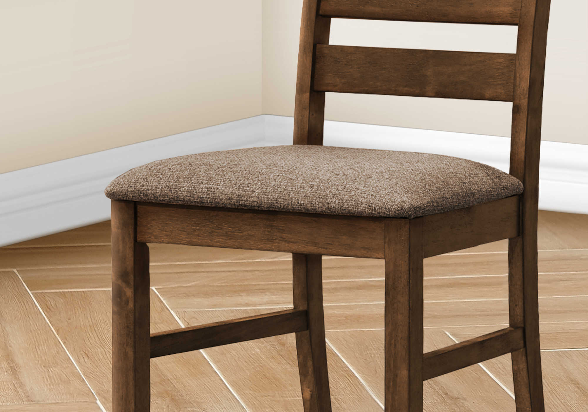 CHAISE - 2PCS - 38"H / REMBOURREE TISSU BRUN – I 1355