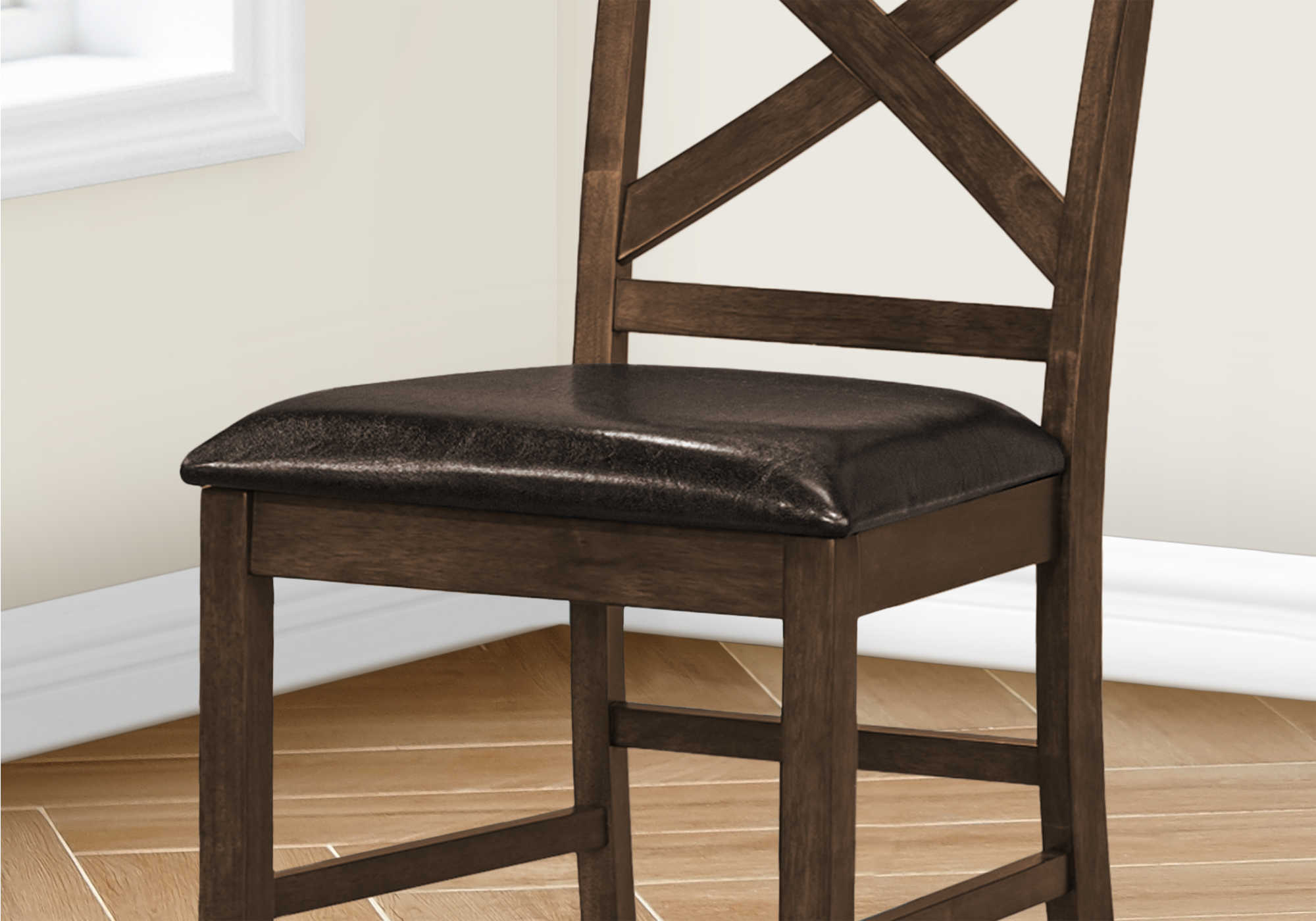 CHAISE - 2PCS - 42"H / NOYER FONCE HAUTEUR COMPTOIR – I 1388