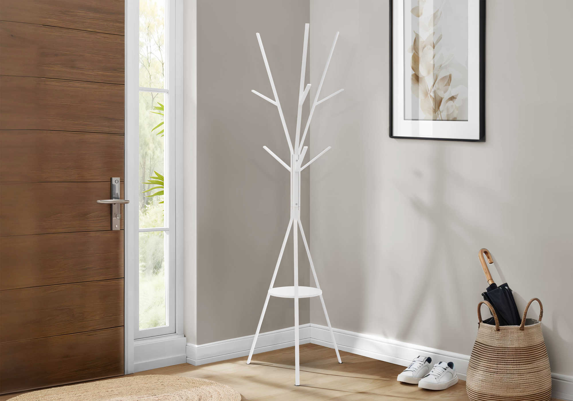 PATERE - 72"H / STYLE CONTEMPORAIN METAL BLANC – I 2009