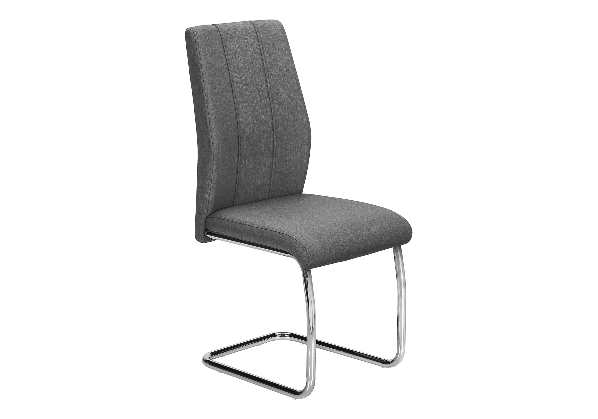 CHAISE - 2PCS - 39"H / TISSUS GRIS / CHROME – I 1061