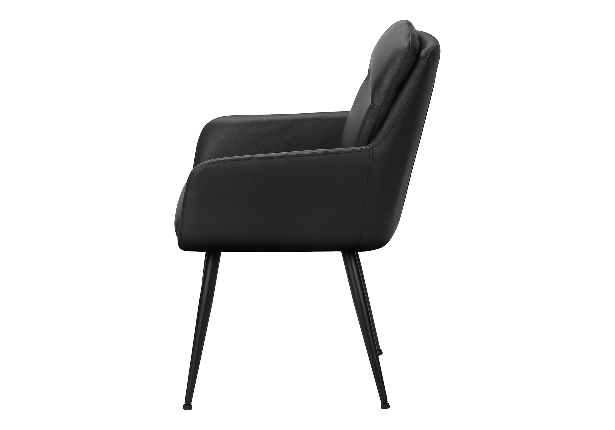 CHAISE - 2PCS / 34"H / SIMILI-CUIR NOIR / METAL NOIR – I 1115