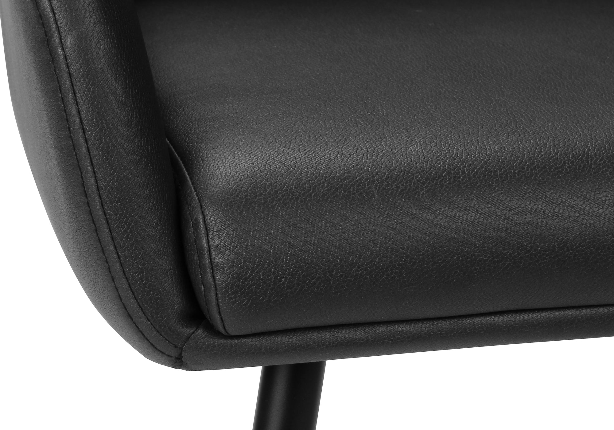 CHAISE - 2PCS / 34"H / SIMILI-CUIR NOIR / METAL NOIR – I 1115