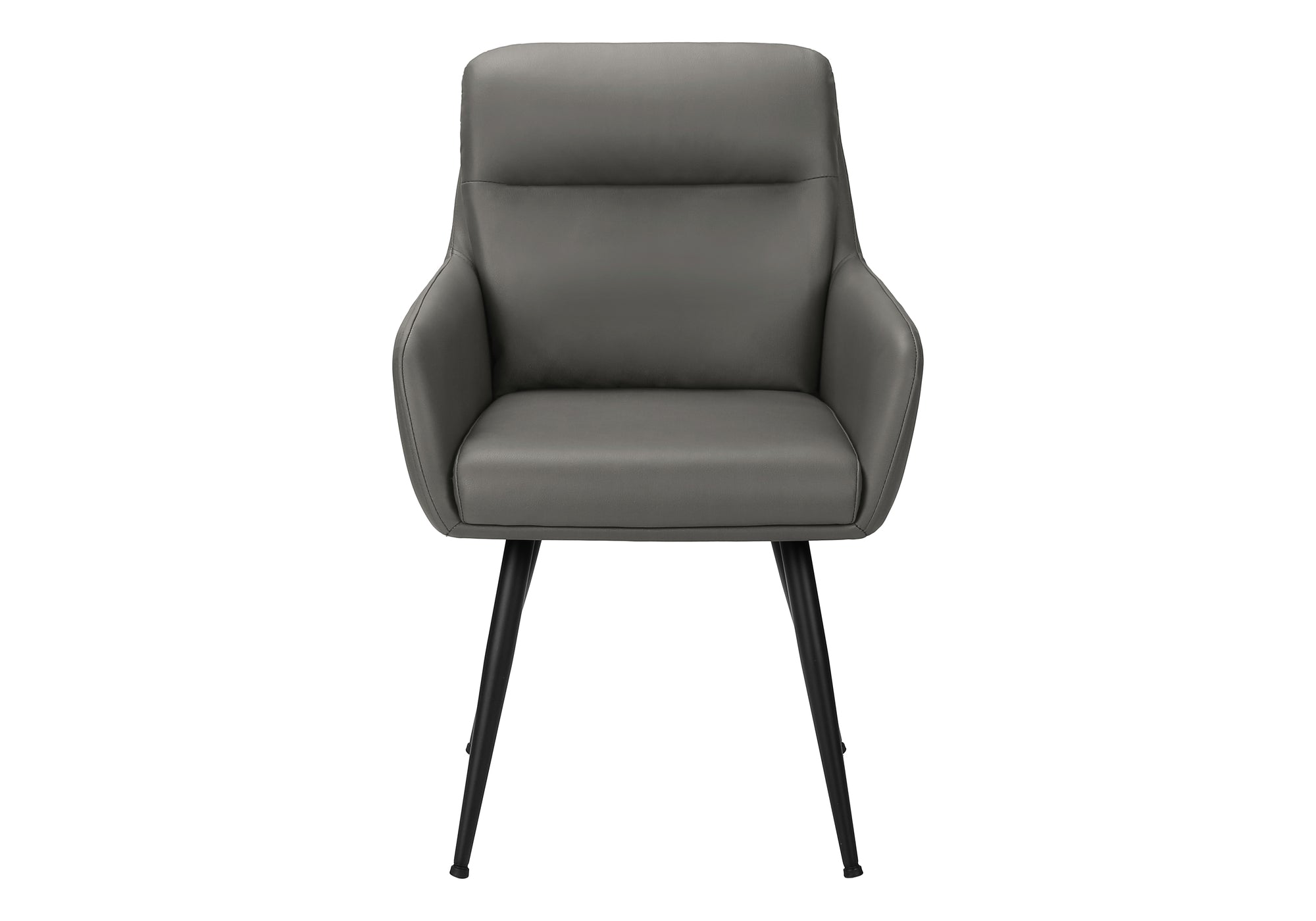 CHAISE - 2PCS / 34"H / SIMILI-CUIR GRIS / METAL NOIR – I 1116