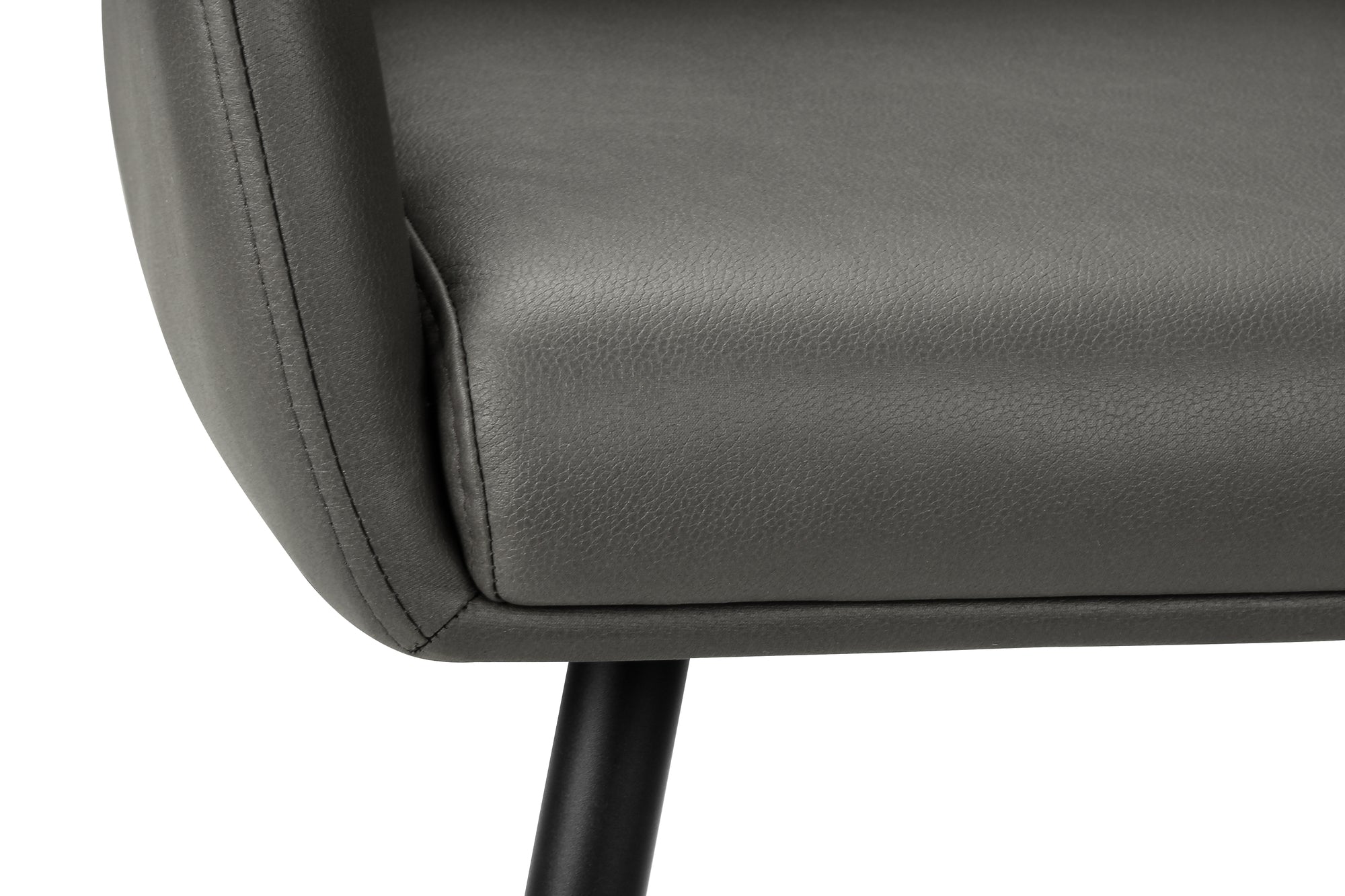 CHAISE - 2PCS / 34"H / SIMILI-CUIR GRIS / METAL NOIR – I 1116