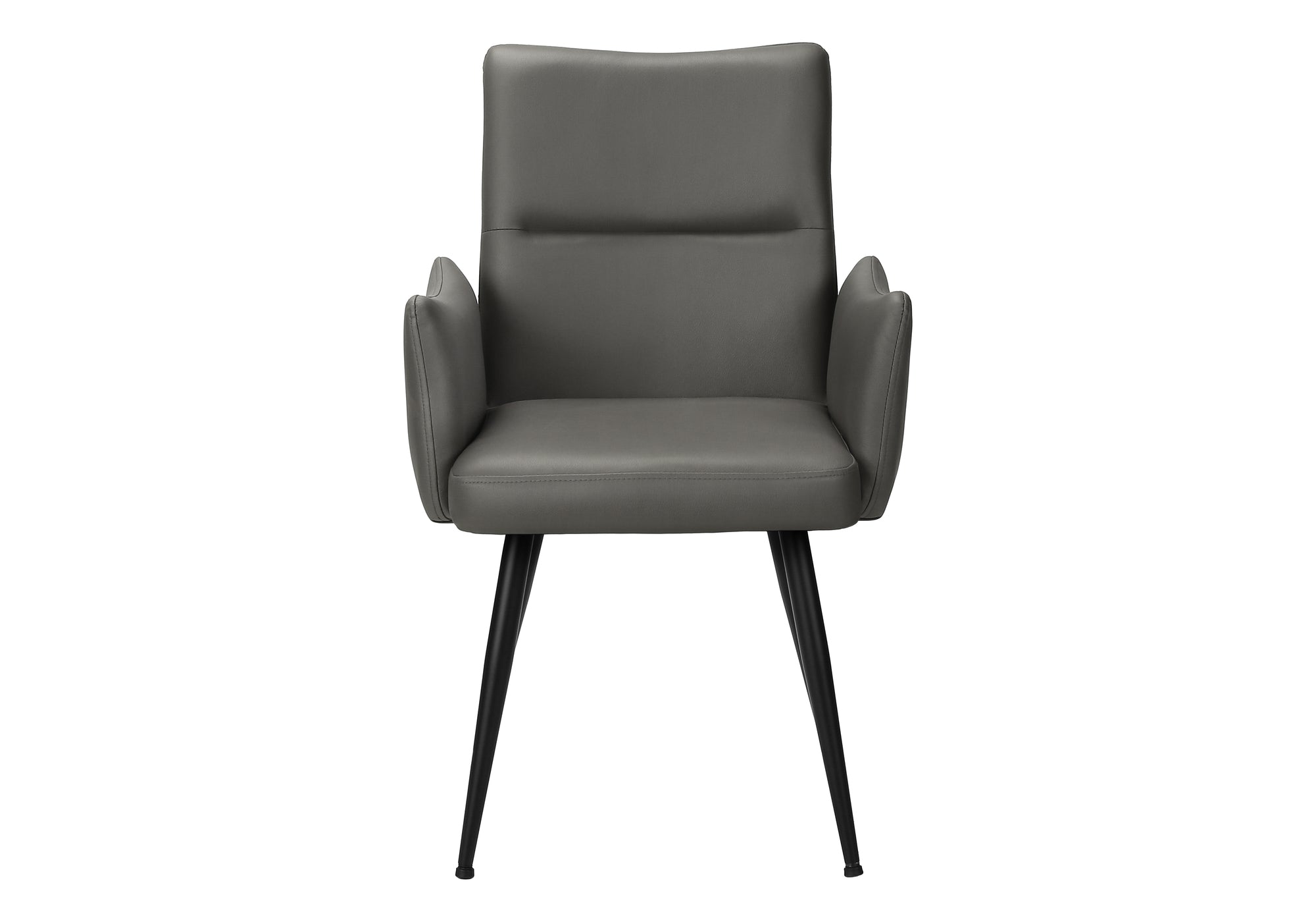 CHAISE - 2PCS / 35"H / SIMILI-CUIR GRIS / METAL NOIR – I 1126