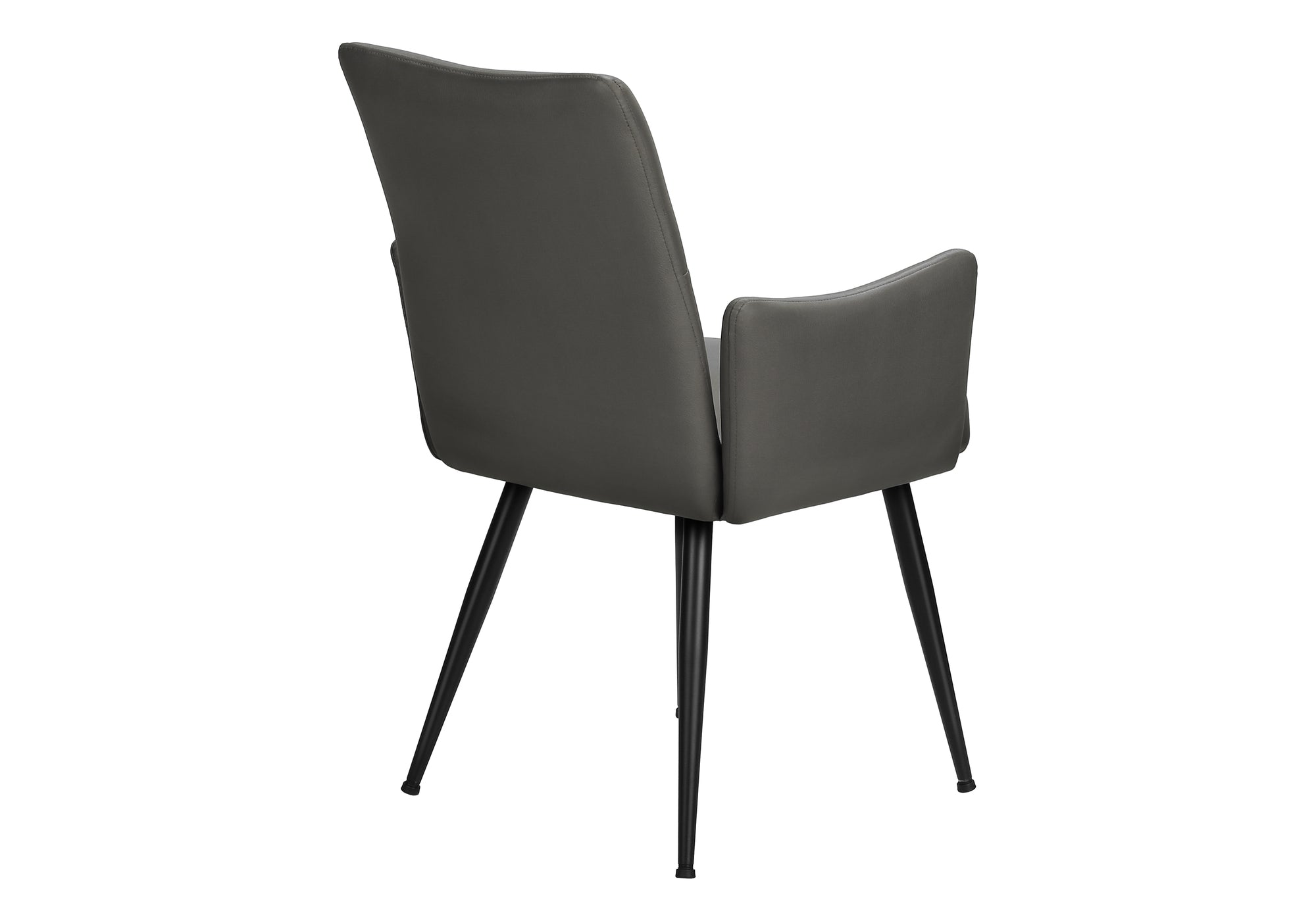 CHAISE - 2PCS / 35"H / SIMILI-CUIR GRIS / METAL NOIR – I 1126