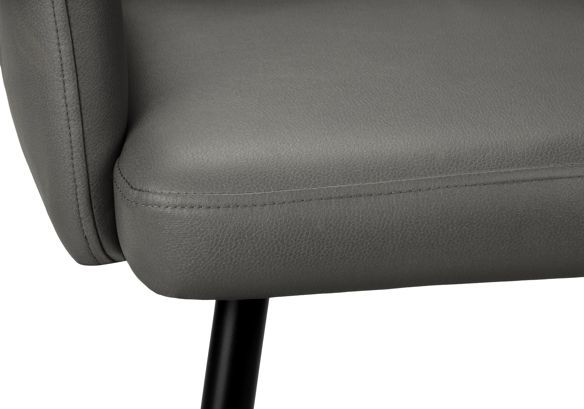 CHAISE - 2PCS / 35"H / SIMILI-CUIR GRIS / METAL NOIR – I 1126