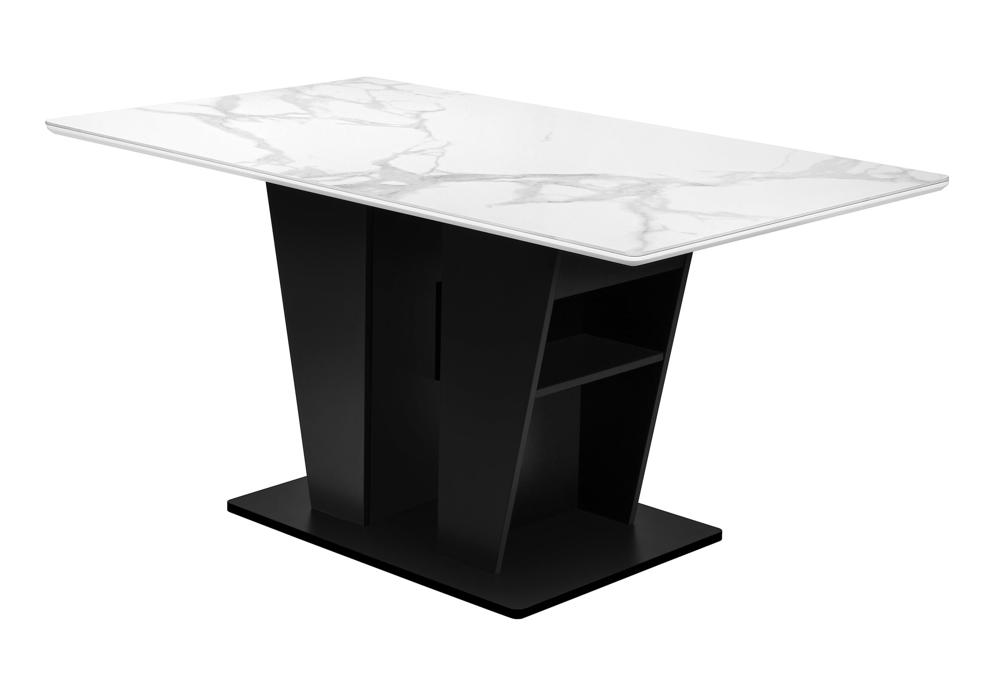 TABLE A MANGER - 36"X 60" / DESSUS PIERRE BLANC / BASE NOIR – I 1128