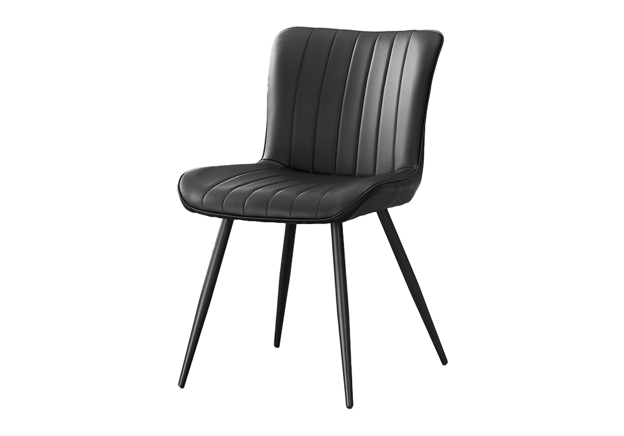 CHAISE - 2PCS / 33"H / SIMILI-CUIR NOIR / METAL NOIR – I 1130