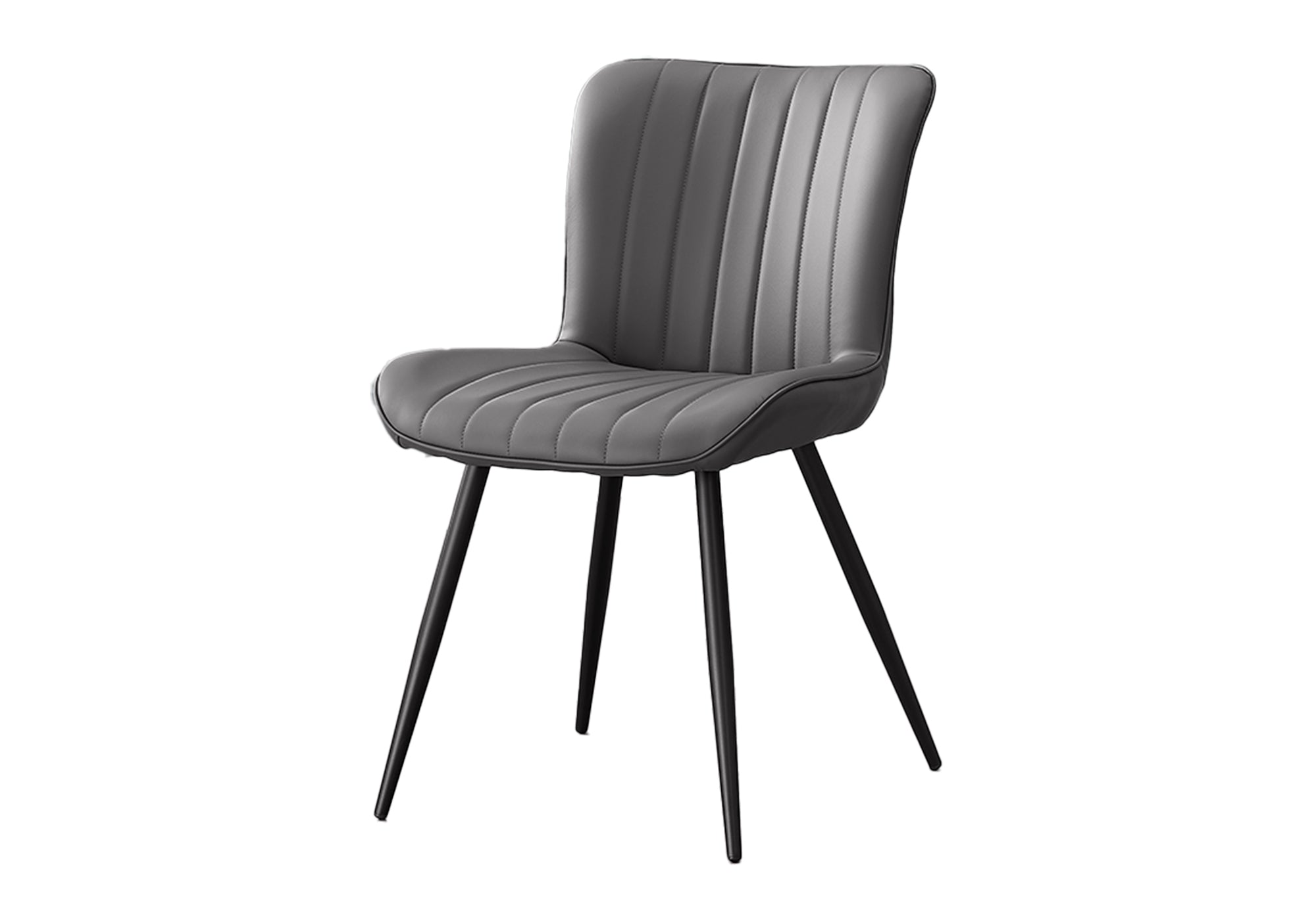 CHAISE - 2PCS / 33"H / SIMILI-CUIR GRIS / METAL NOIR – I 1131